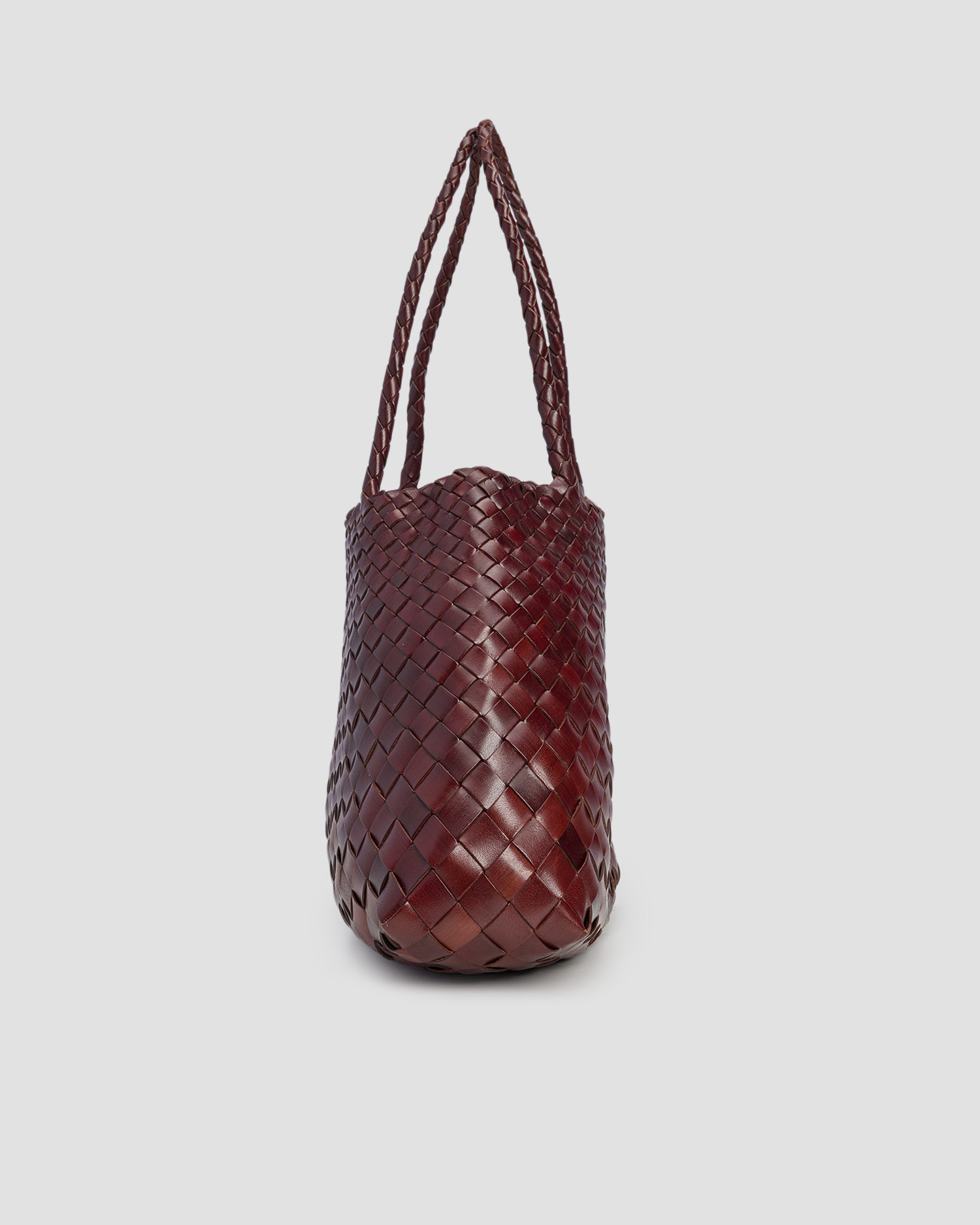 Sac en cuir tressé marron Dragon Diffusion Santa Croce Big