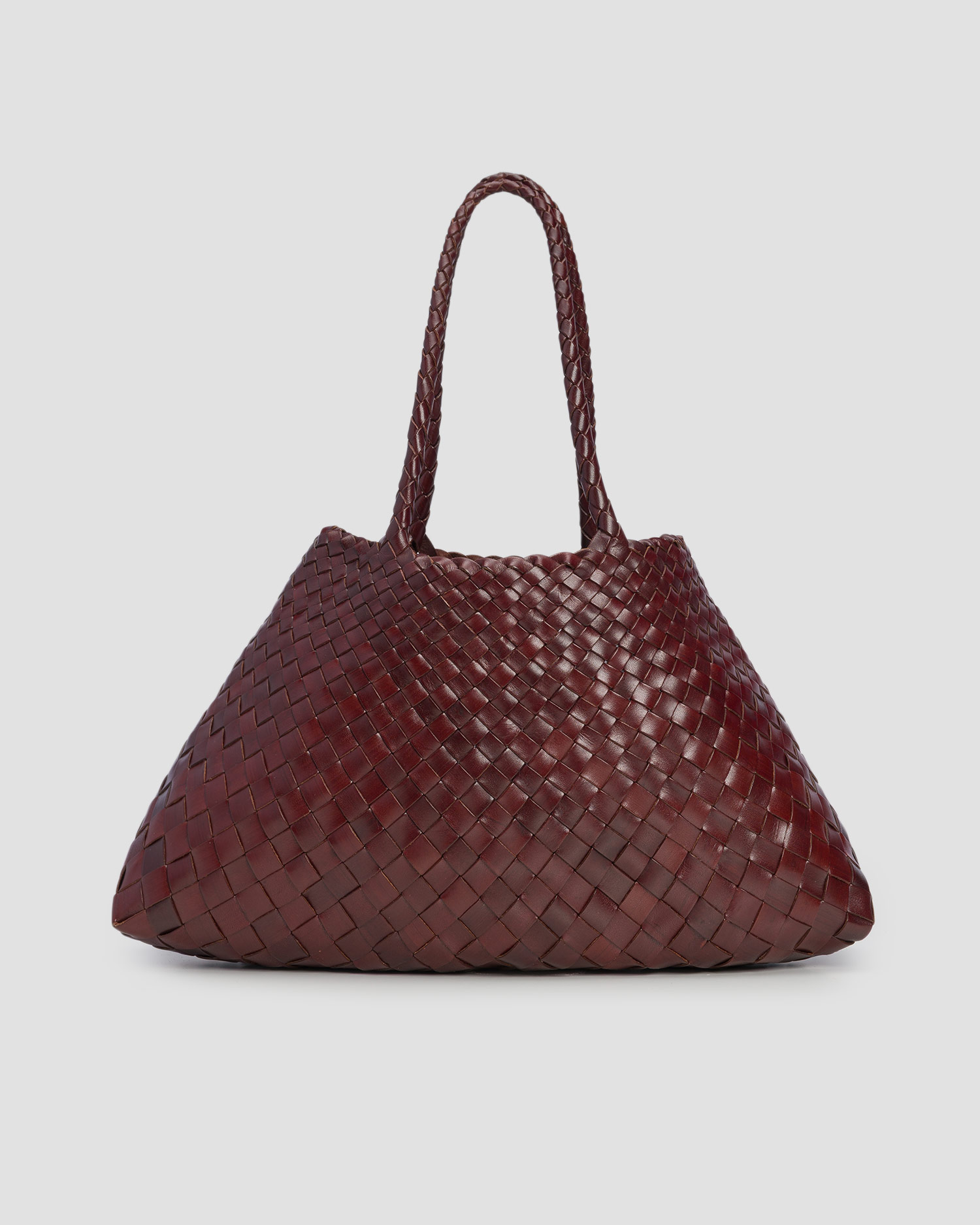 Sac en cuir tressé marron Dragon Diffusion Santa Croce Big