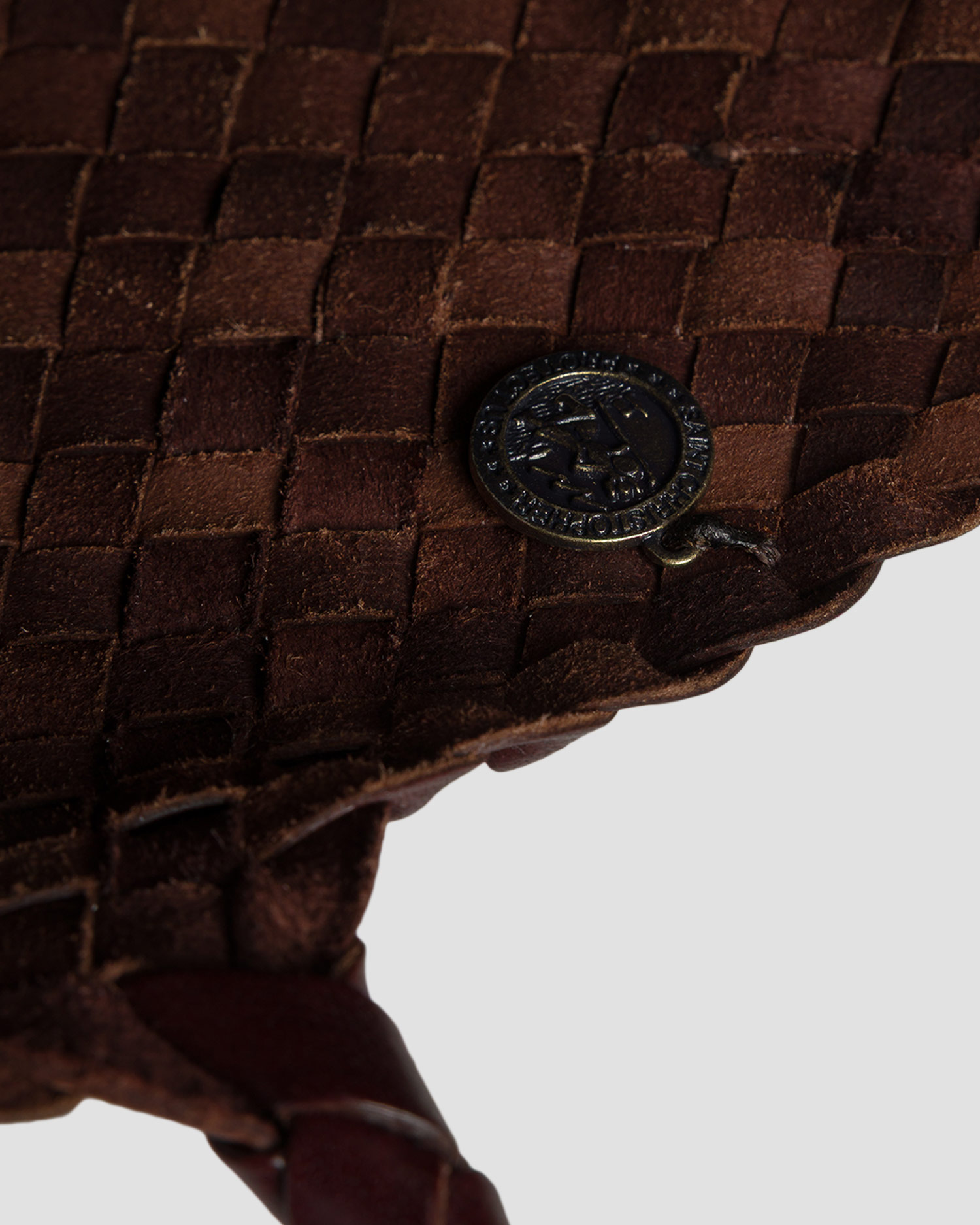 Sac en cuir tressé marron Dragon Diffusion Santa Croce Big