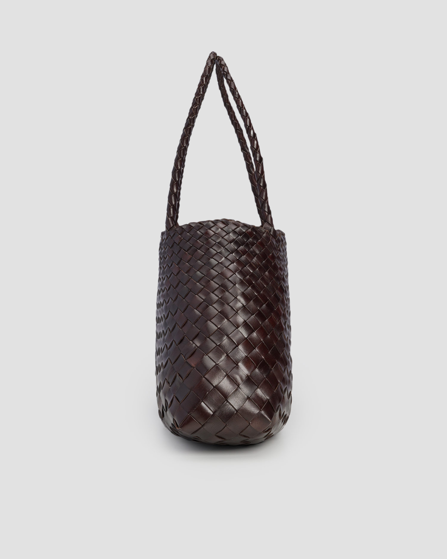 Sac en cuir tressé marron Dragon Diffusion Santa Croce Big