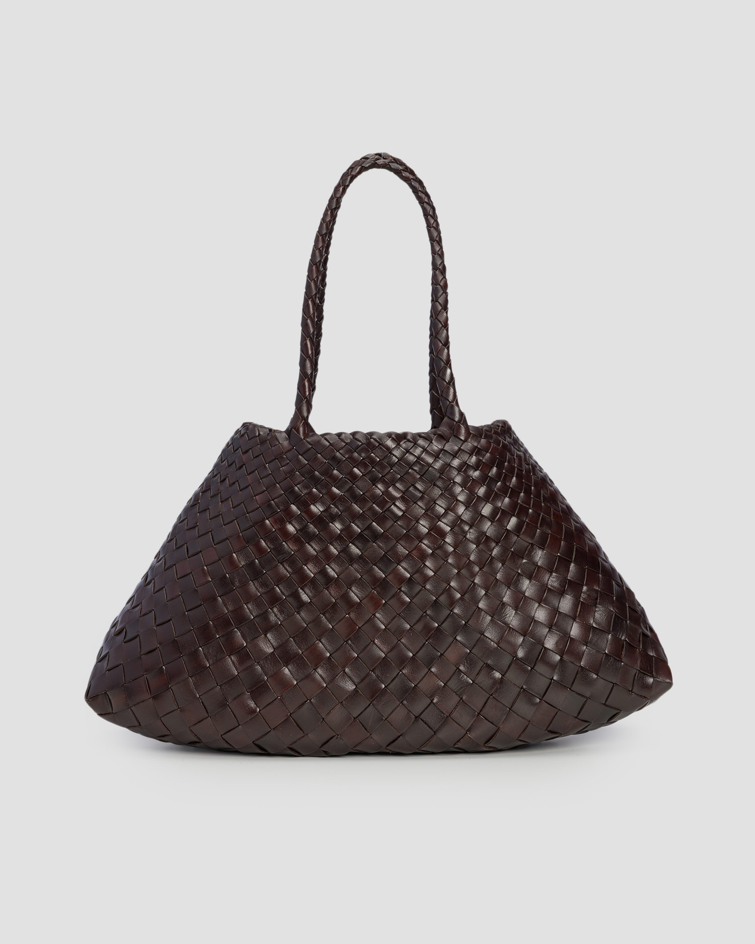 Sac en cuir tressé marron Dragon Diffusion Santa Croce Big