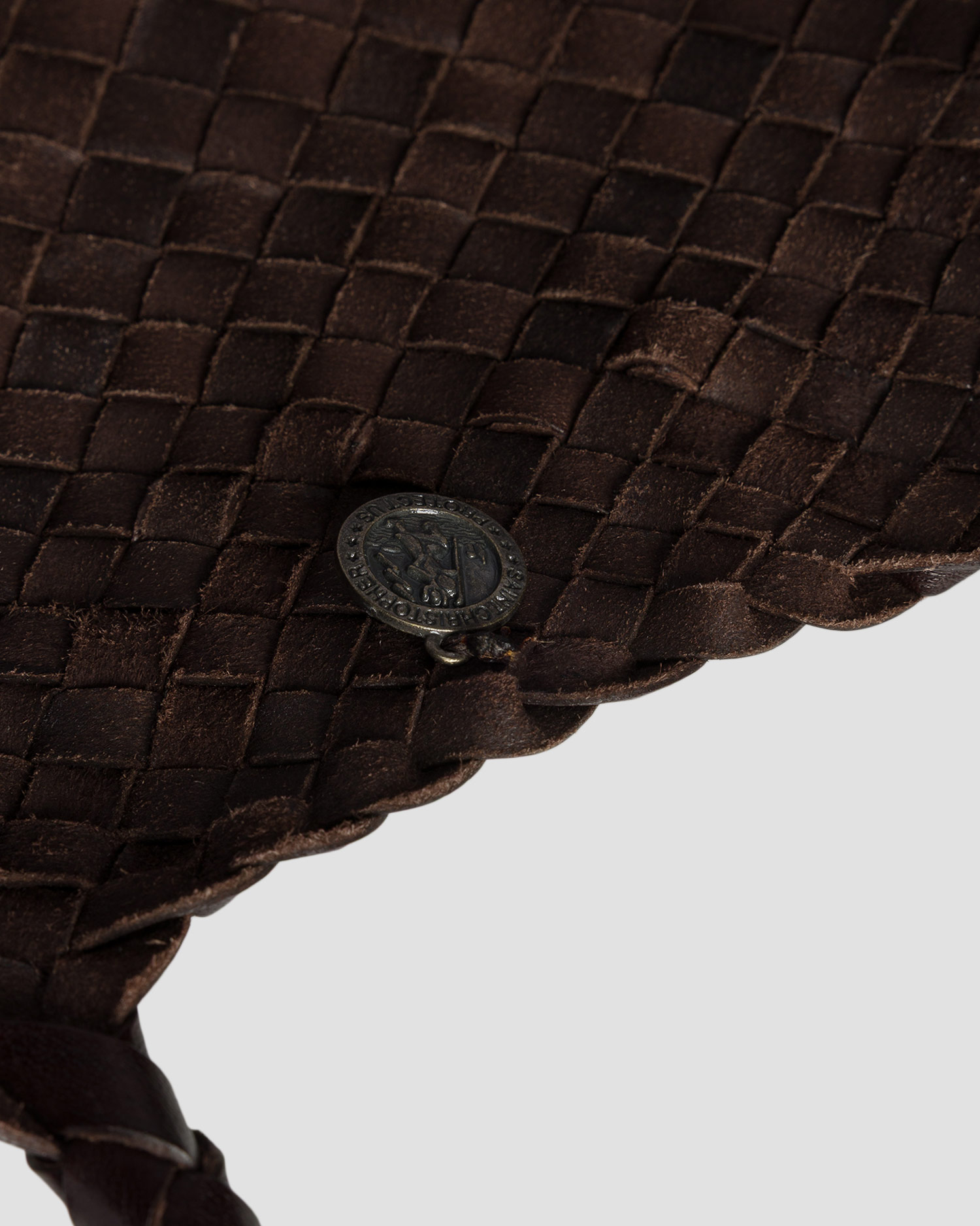 Sac en cuir tressé marron Dragon Diffusion Santa Croce Big