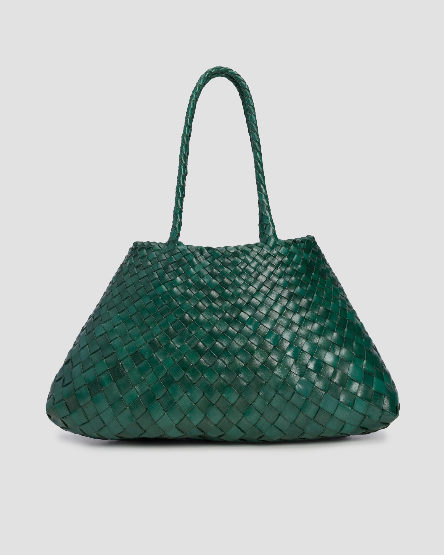 Borsa intrecciata in pelle Dragon Diffusion Santa Croce Big verde