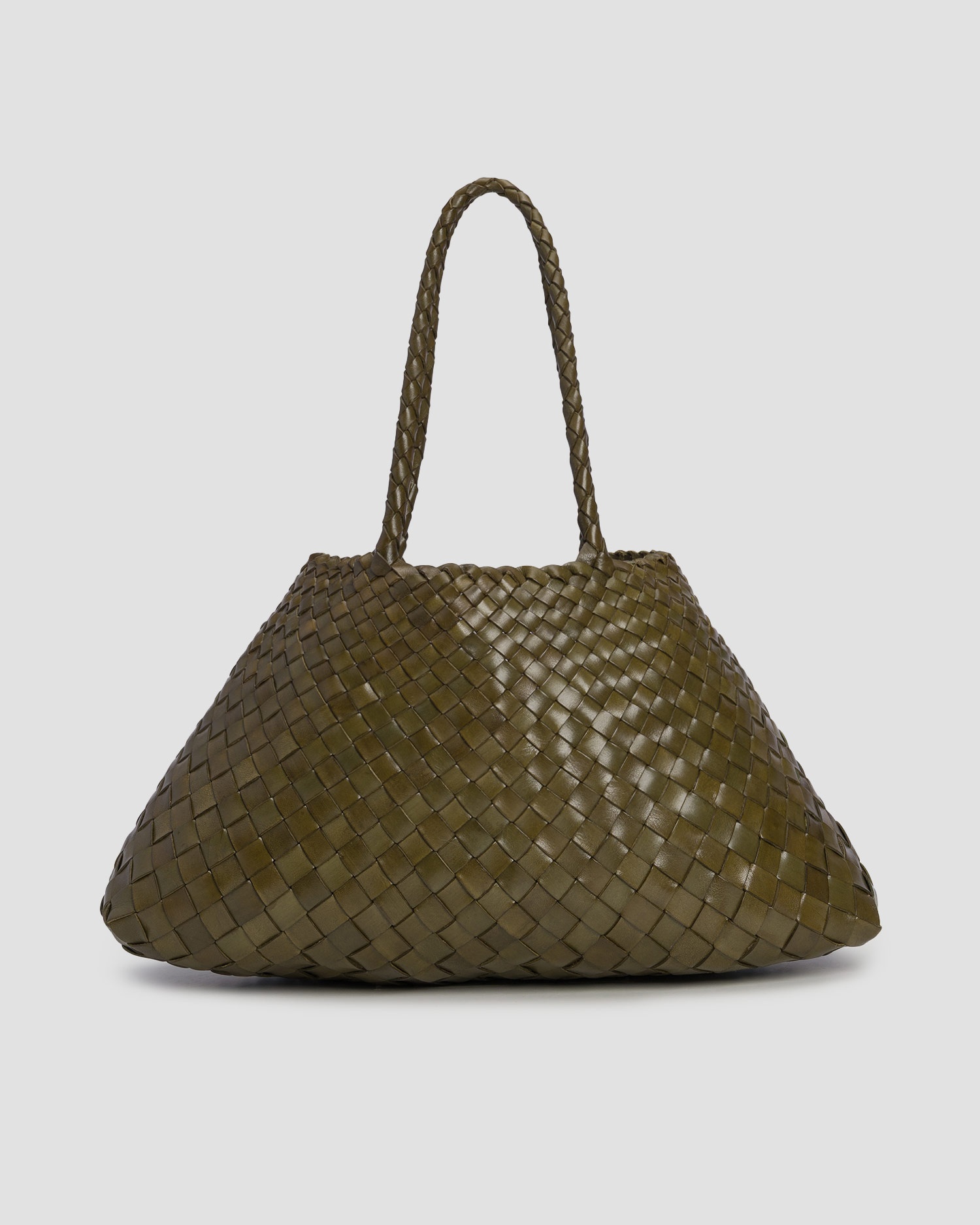 Sac en cuir Dragon Diffusion Santa Croce Big, Couleur: Brązowy,Zielony