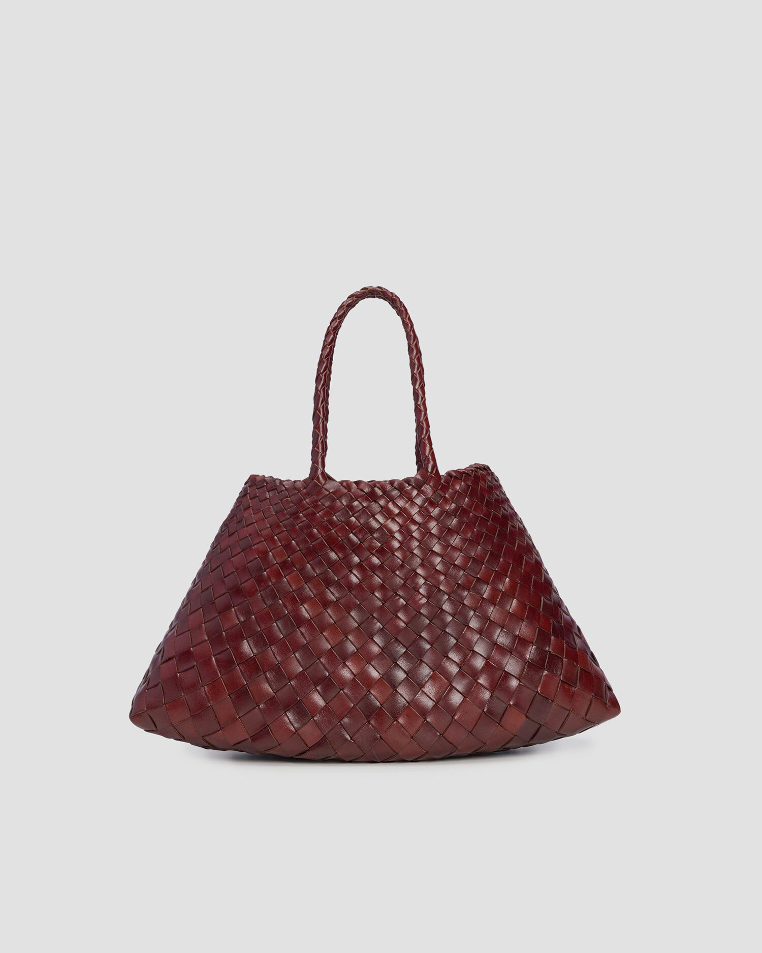 Borsa intrecciata a mano in pelle Dragon Diffusion Santa Croce Small marrone