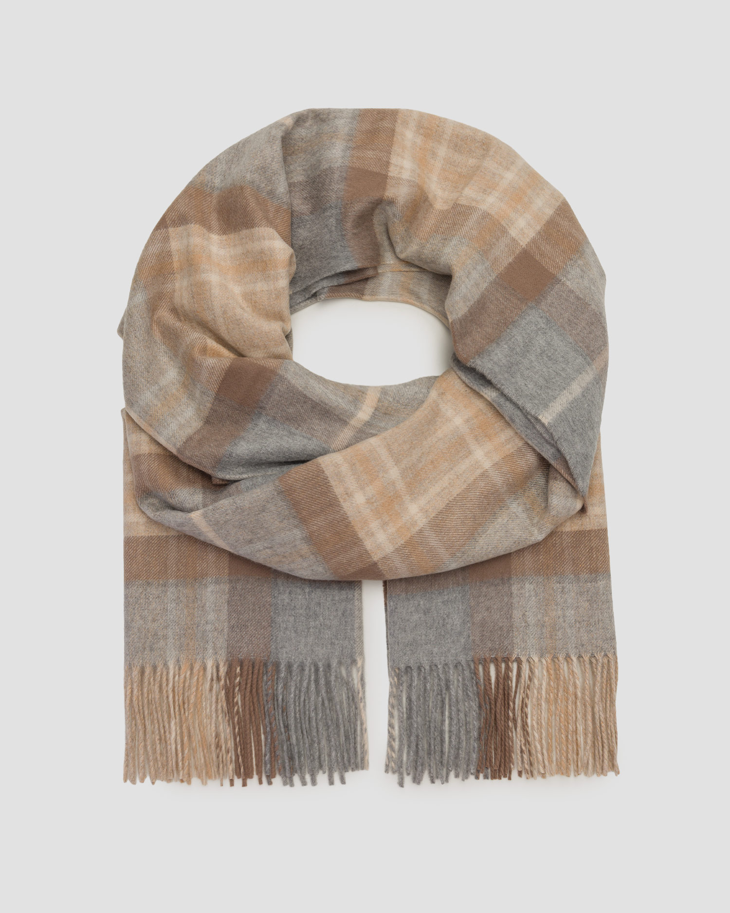 Sciarpa in cashmere Johnstons of Elgin, Colore/Disegno: Brązowy,Szary