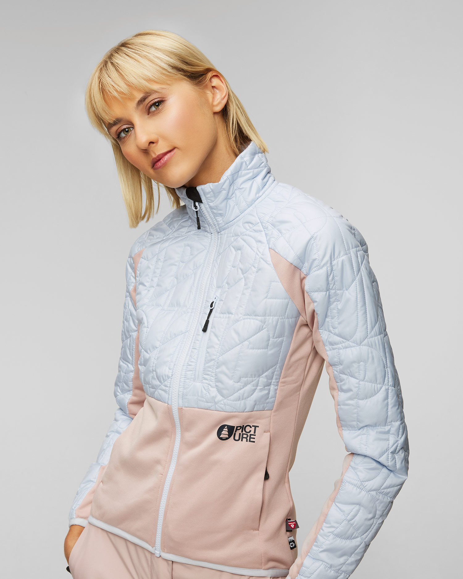 Women's blue and beige Picture Organic Clothing Tehanie Primaloft hybrid jacket