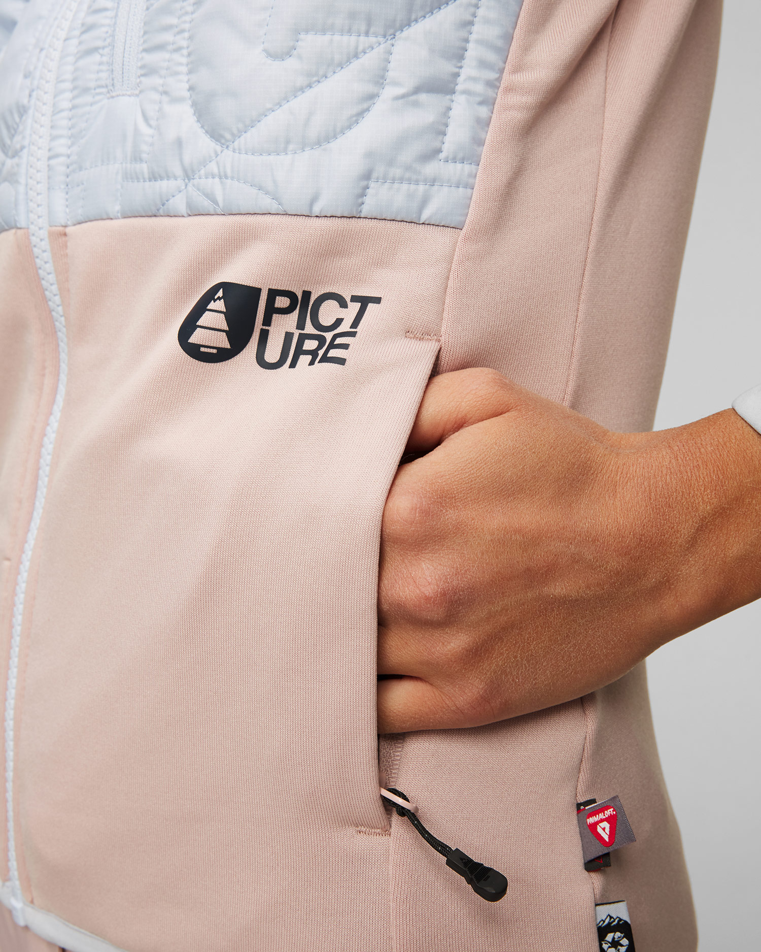 Women's blue and beige Picture Organic Clothing Tehanie Primaloft hybrid jacket