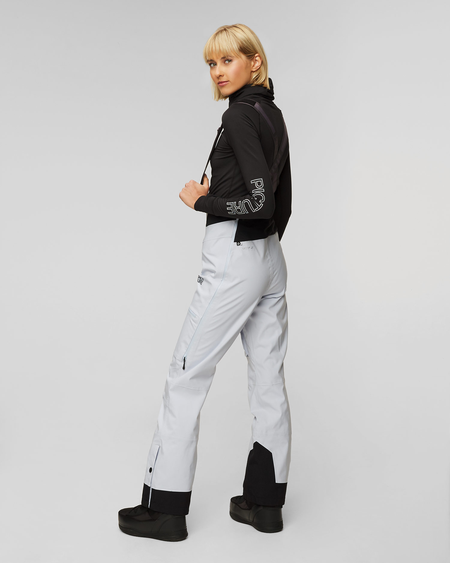 Dámske modré hardshellové lyžiarske nohavice Picture Organic Clothing Aeron 3L BIB 20/20