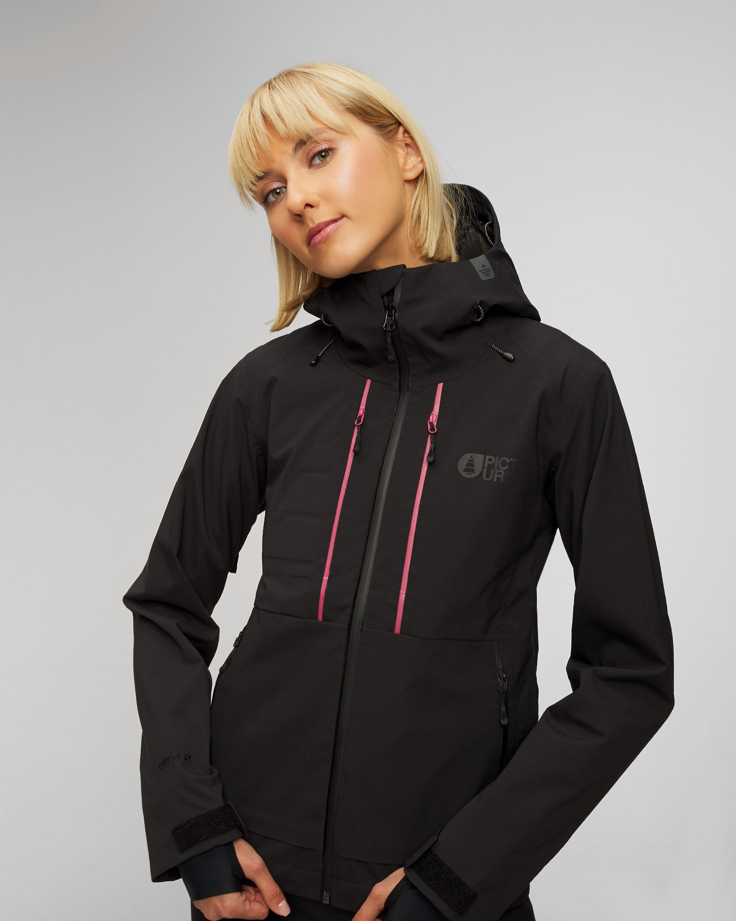 Women's black hardshell ski jacket Picture Organic Clothing Aeron 3L 20/20