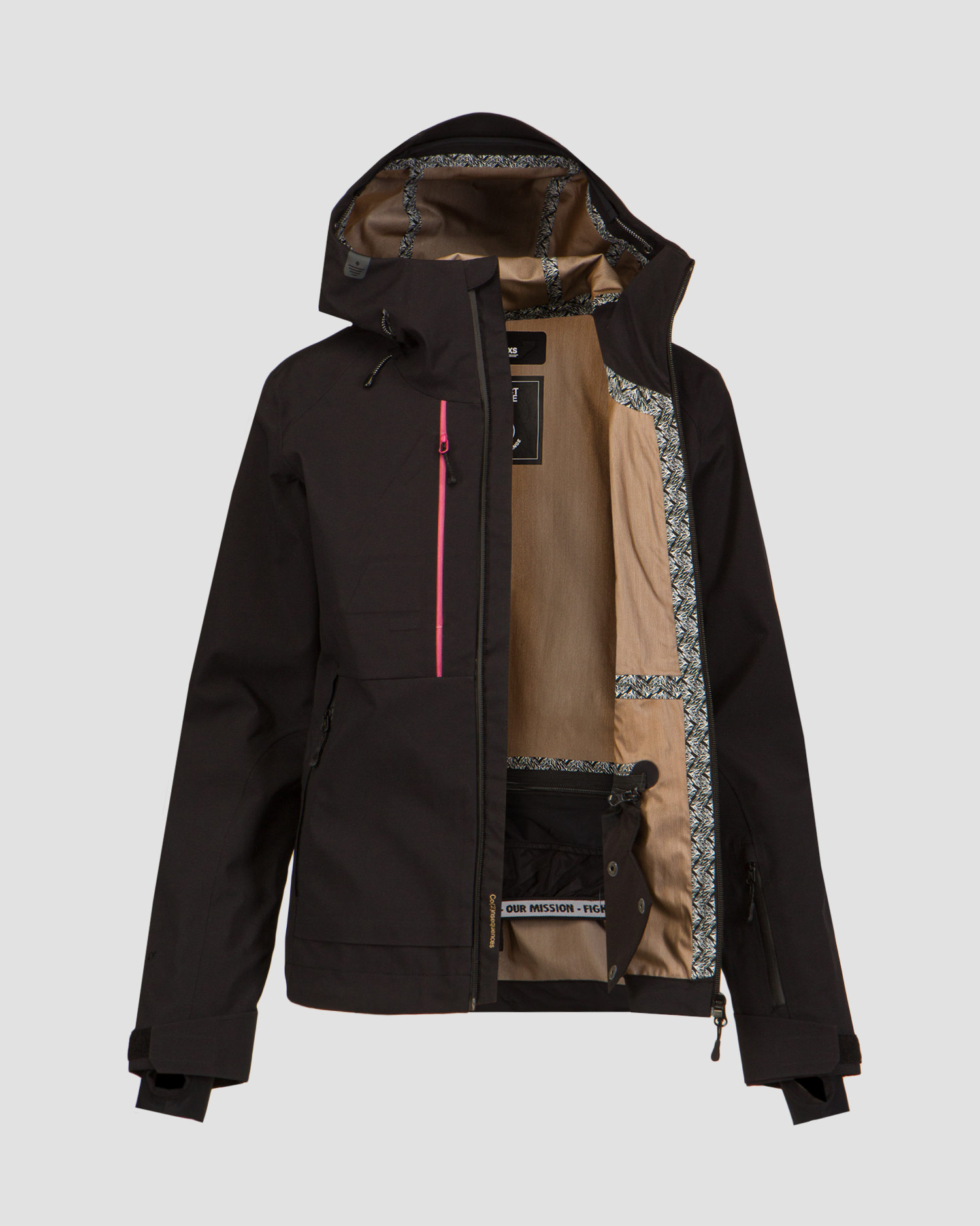 Dámska čierna lyžiarska hardshellová bunda Picture Organic Clothing Aeron 3L 20/20