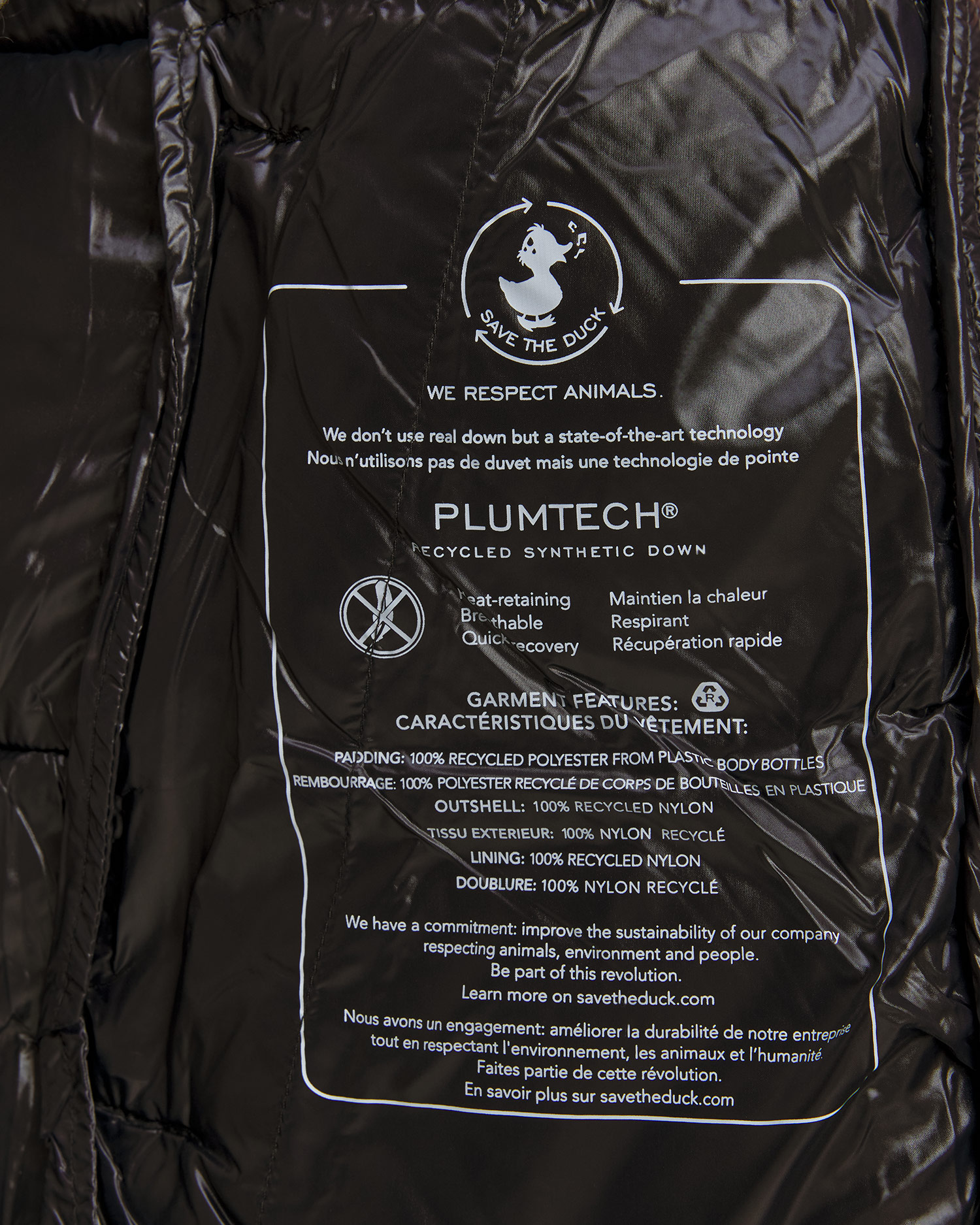 Czarny płaszcz damski Save the Duck Isabel