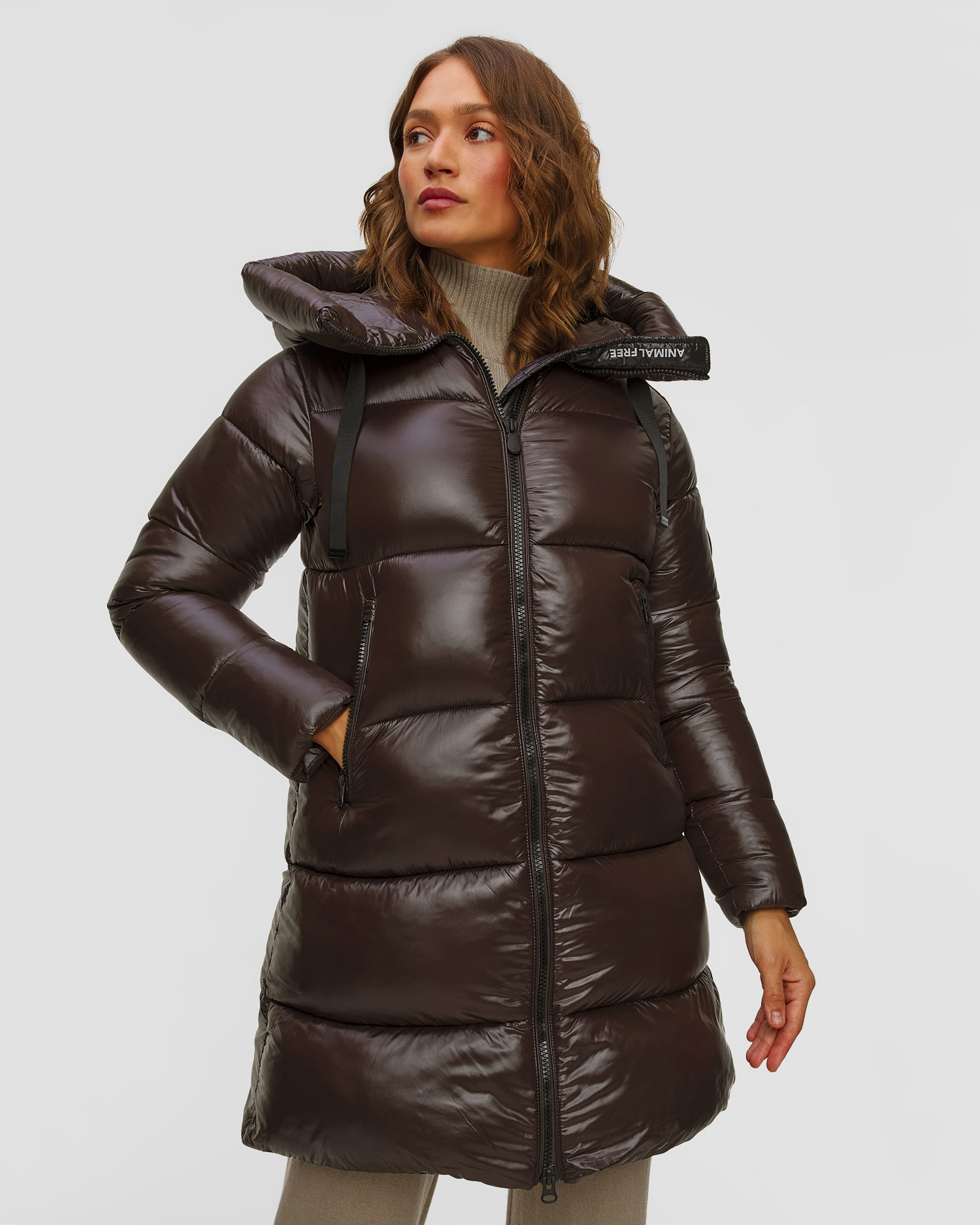 Brązowy płaszcz damski Save the Duck Isabel