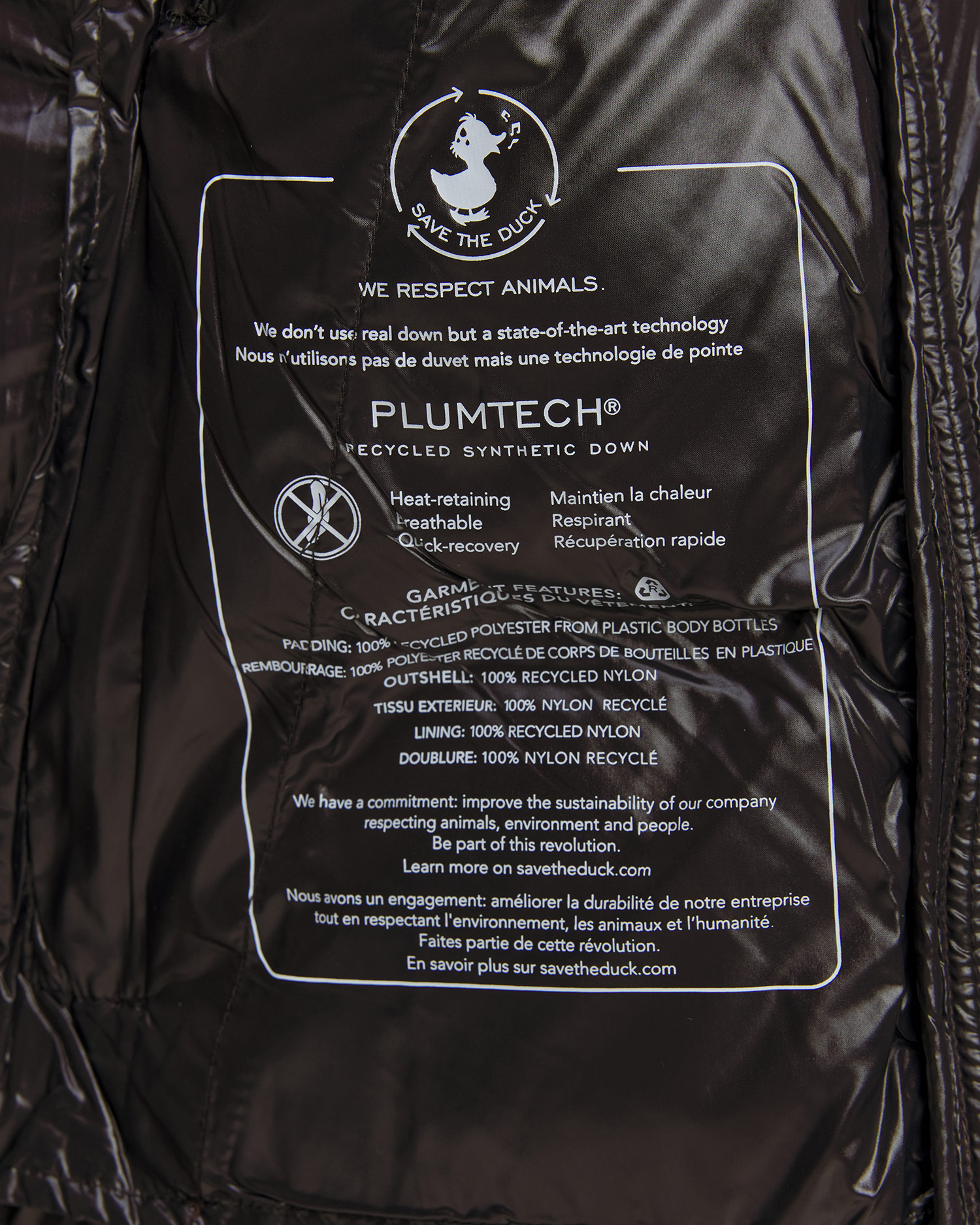 Brązowy płaszcz damski Save the Duck Isabel