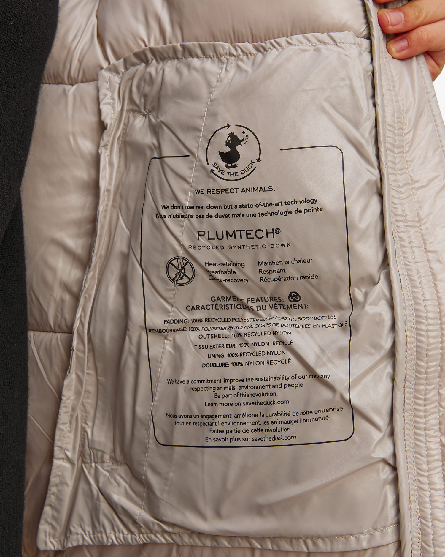 Beżowy płaszcz damski Save the Duck Isabel