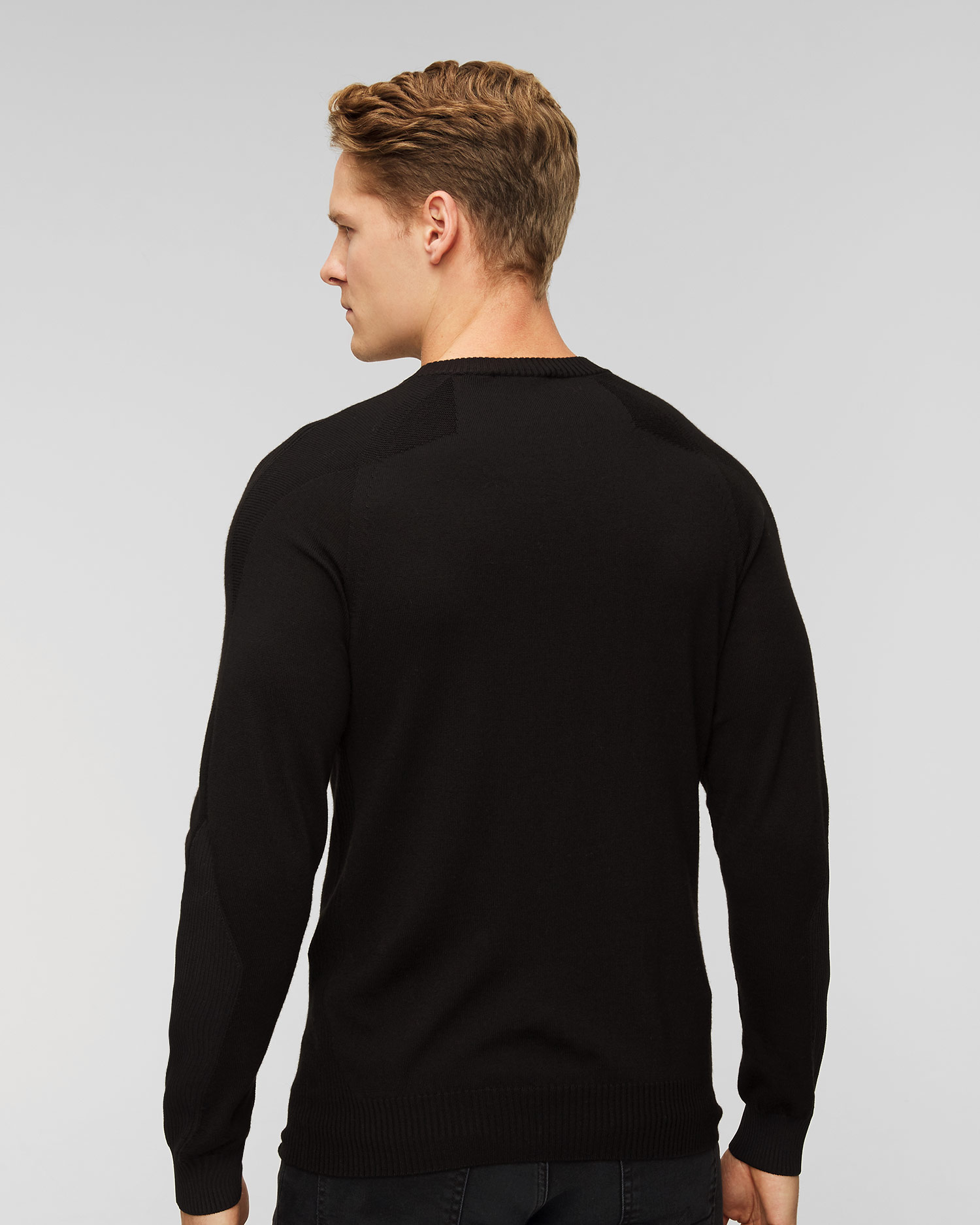 Maglione nero in lana da uomo Sease