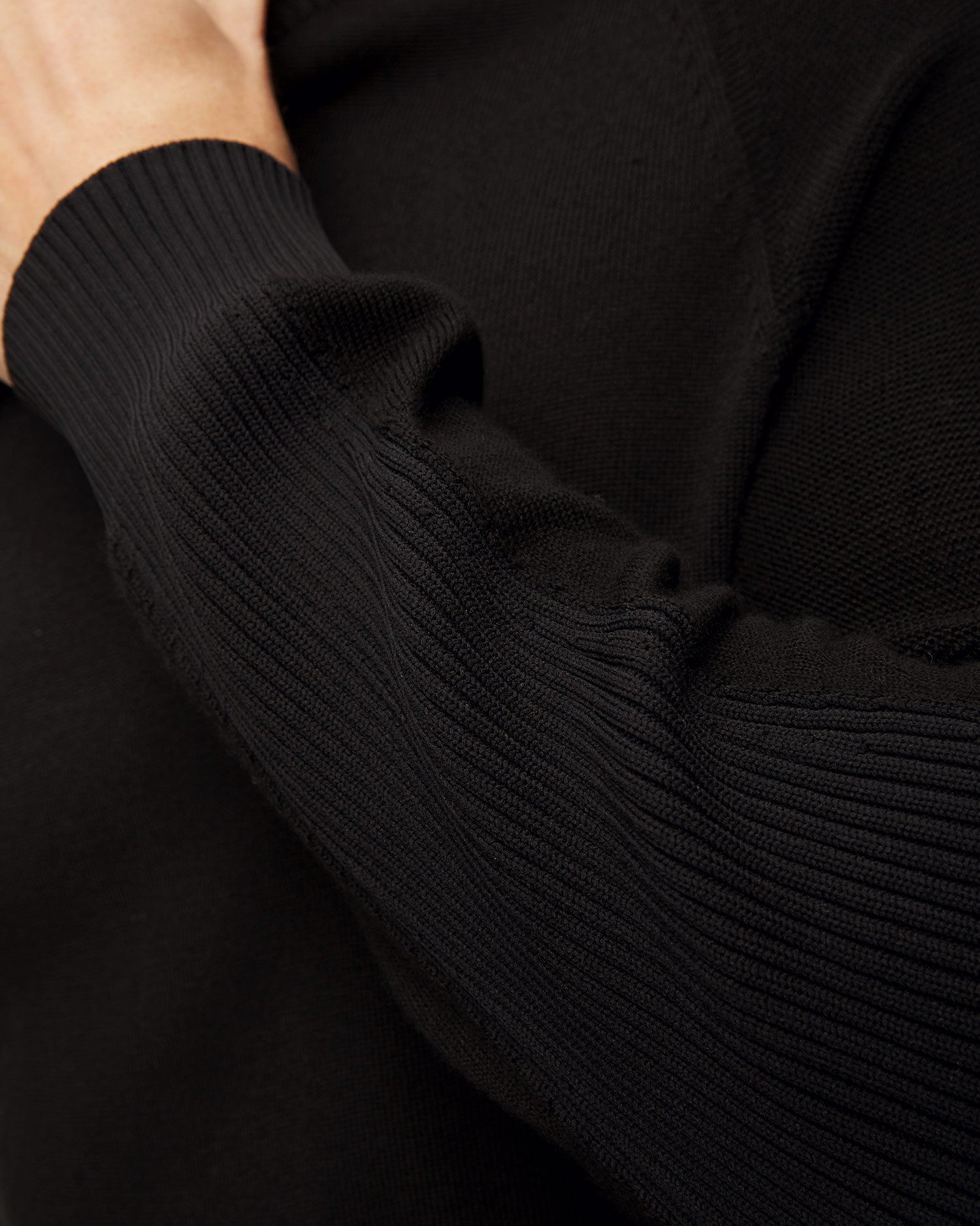 Maglione nero in lana da uomo Sease