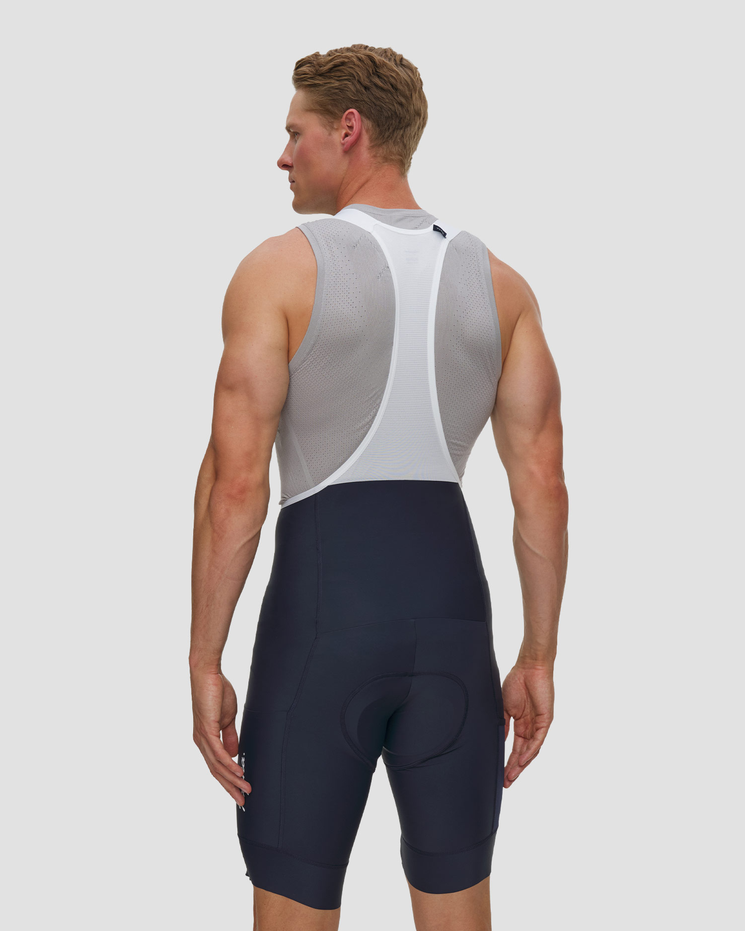Pantaloncini da ciclismo da uomo Rapha Brevet Element Cargo Bib Shorts blu e bianchi