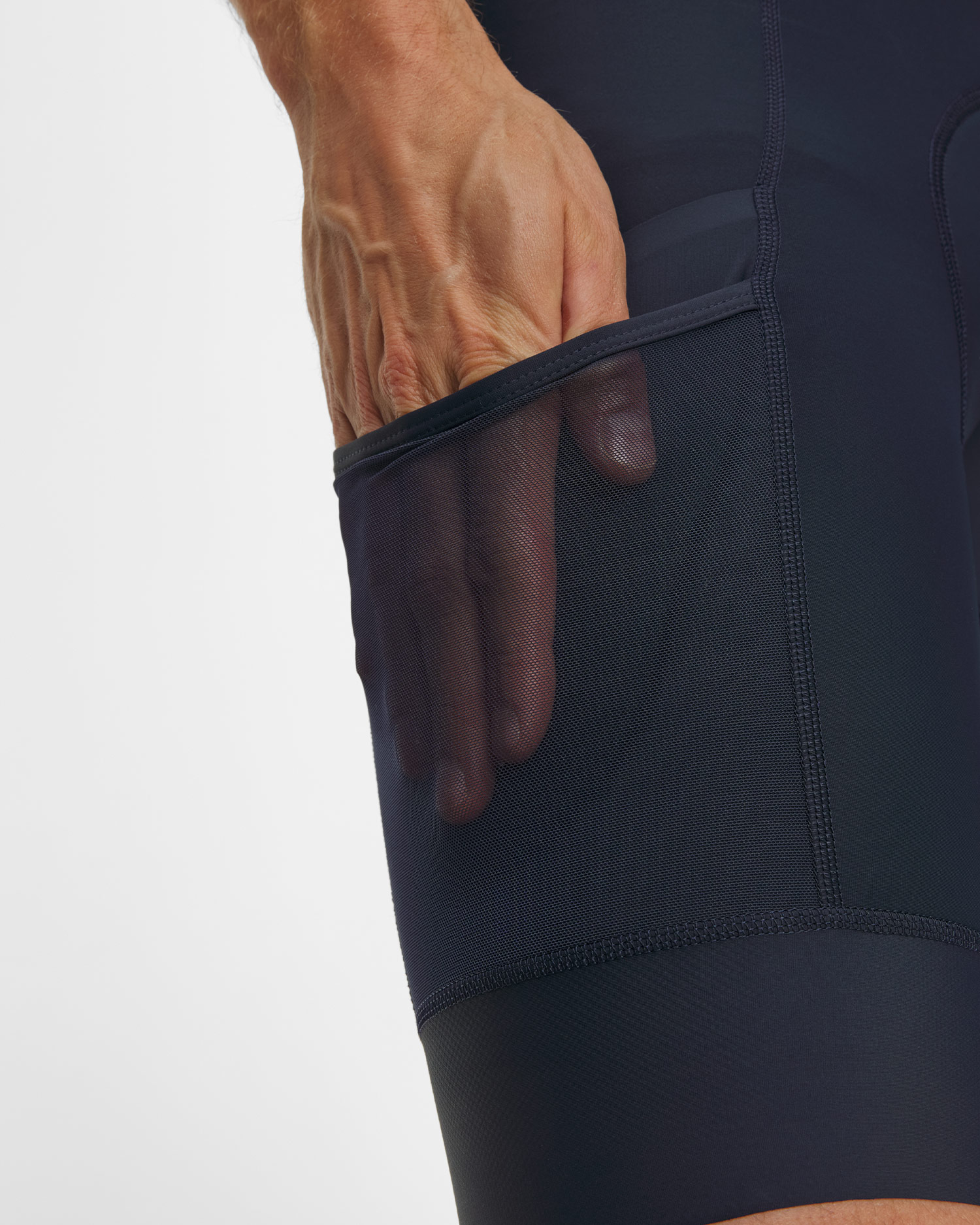 Pantaloncini da ciclismo da uomo Rapha Brevet Element Cargo Bib Shorts blu e bianchi