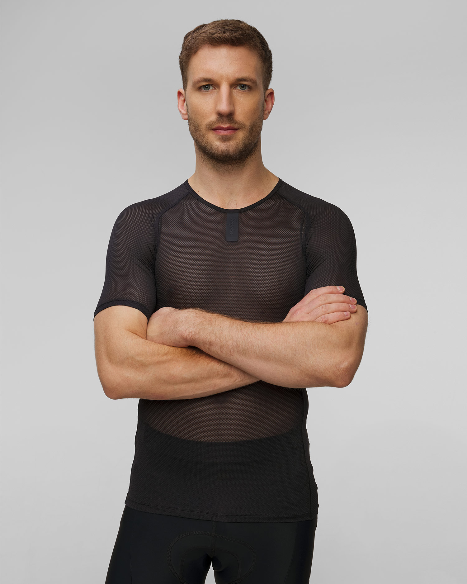 Maillot de cyclisme thermoactif noir pour hommes Rapha Base Layer SS 