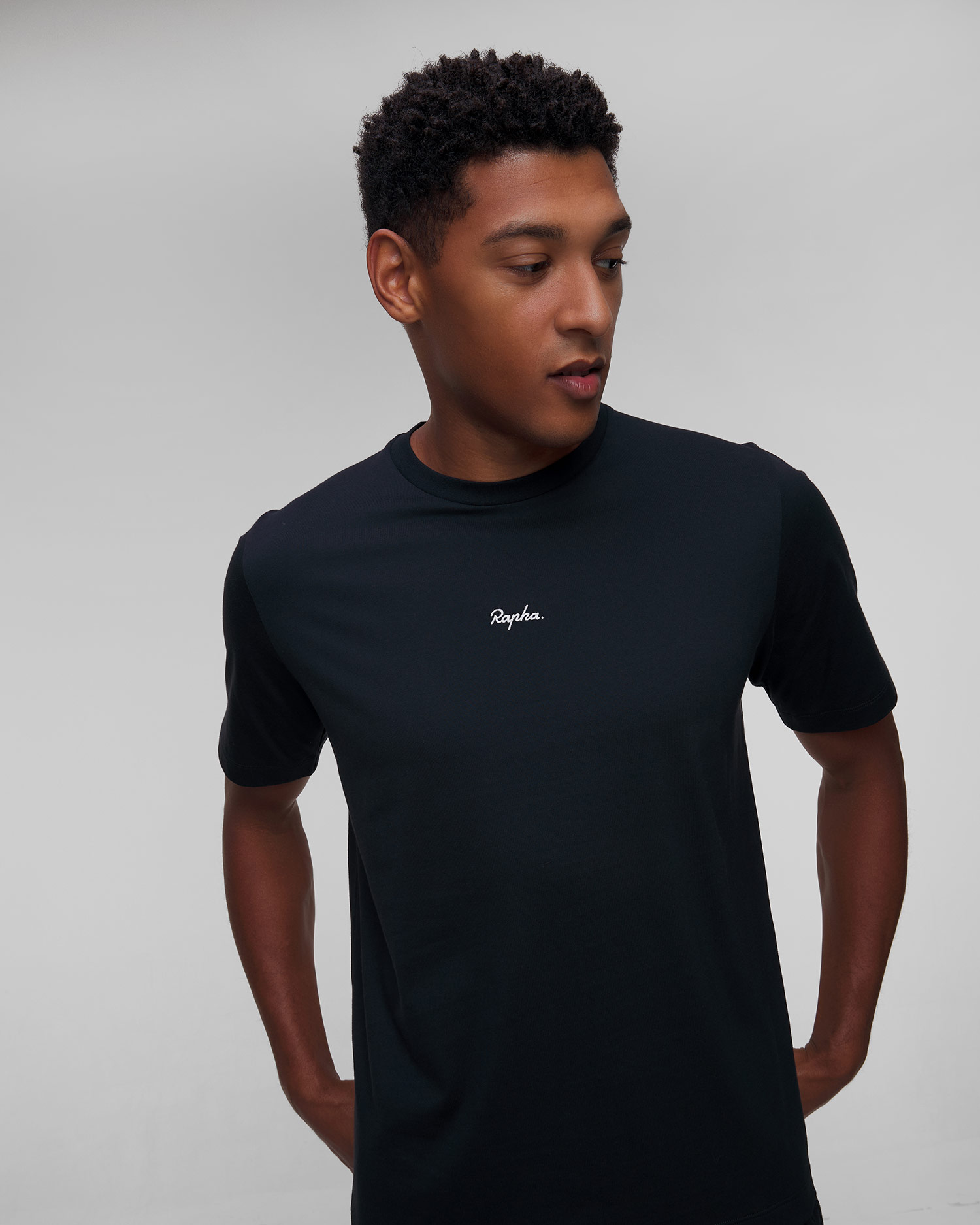 T-shirt bawełniany męski Rapha czarny