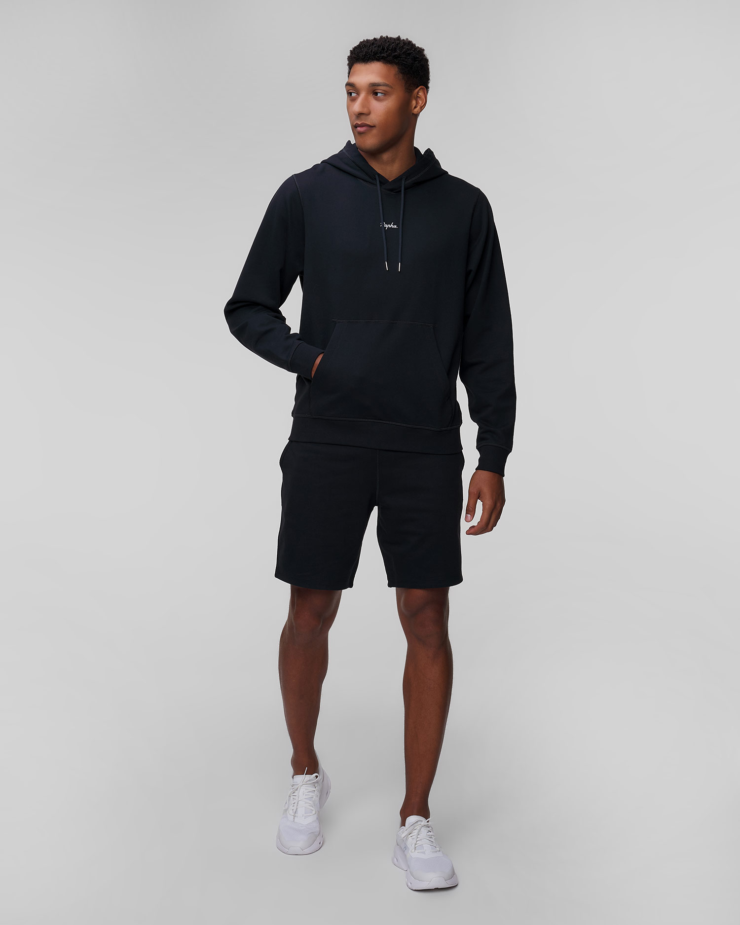 Pánska čierna mikina s kapucňou Rapha