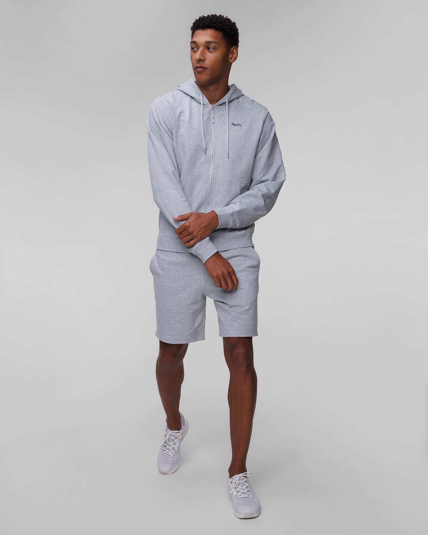 Pánska sivá mikina na zips Rapha