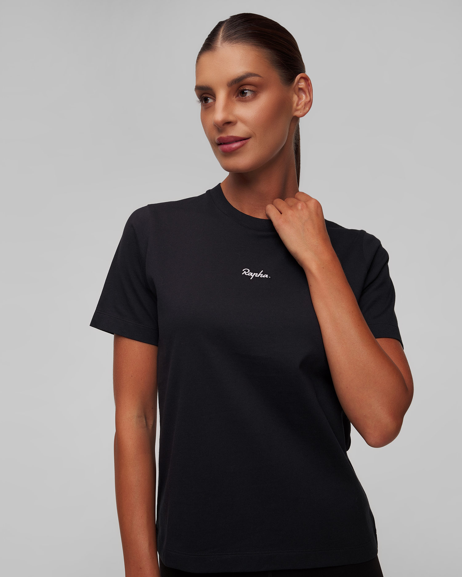 Tricu negru din bumbac pentru femei Rapha