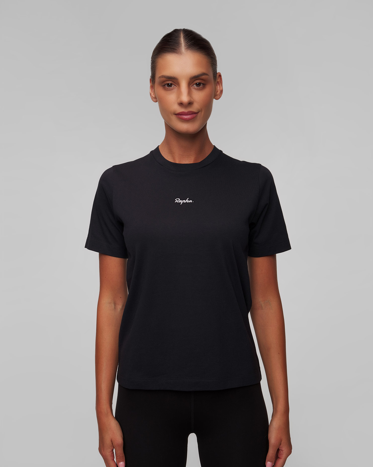 Tricu negru din bumbac pentru femei Rapha