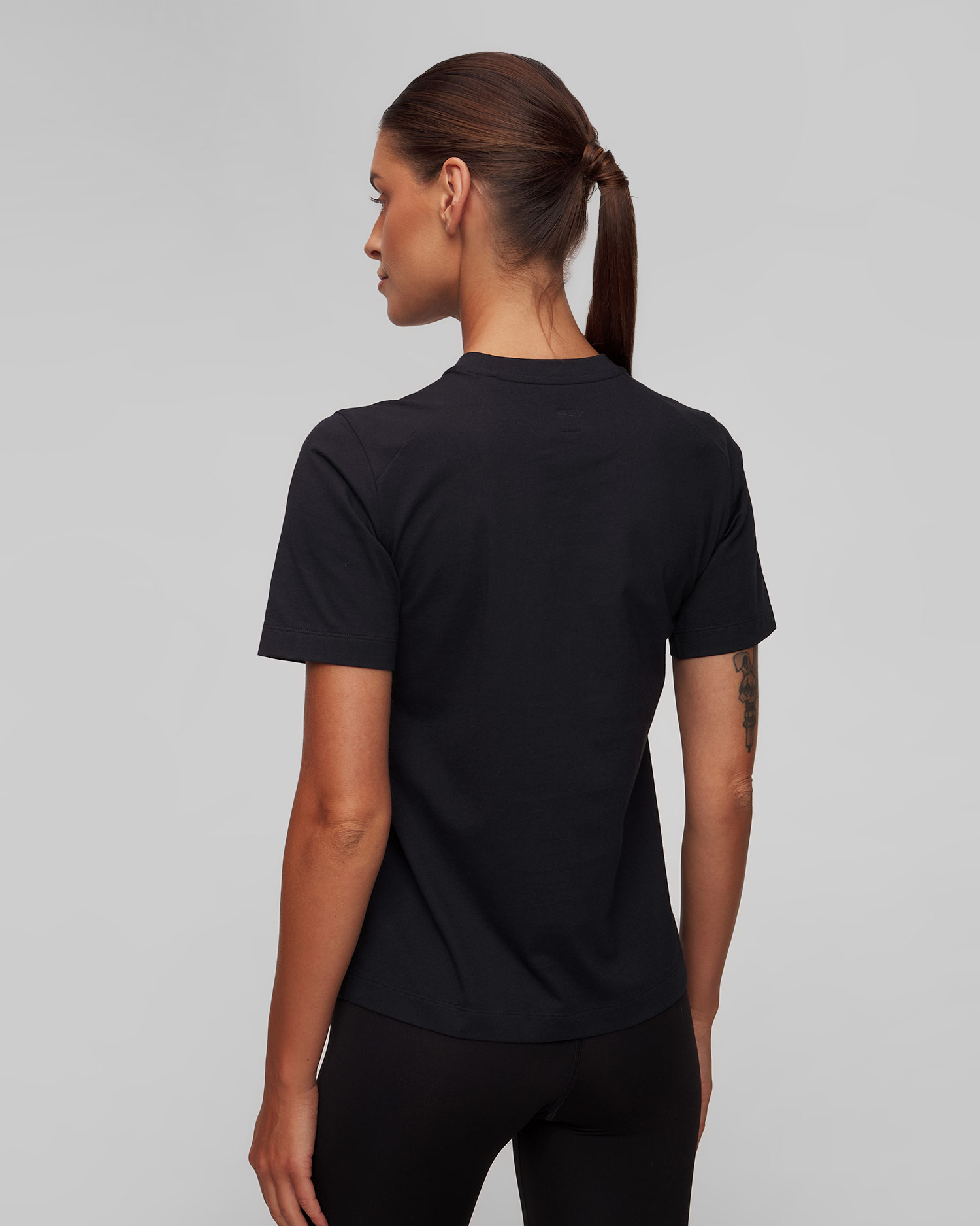 Tricu negru din bumbac pentru femei Rapha