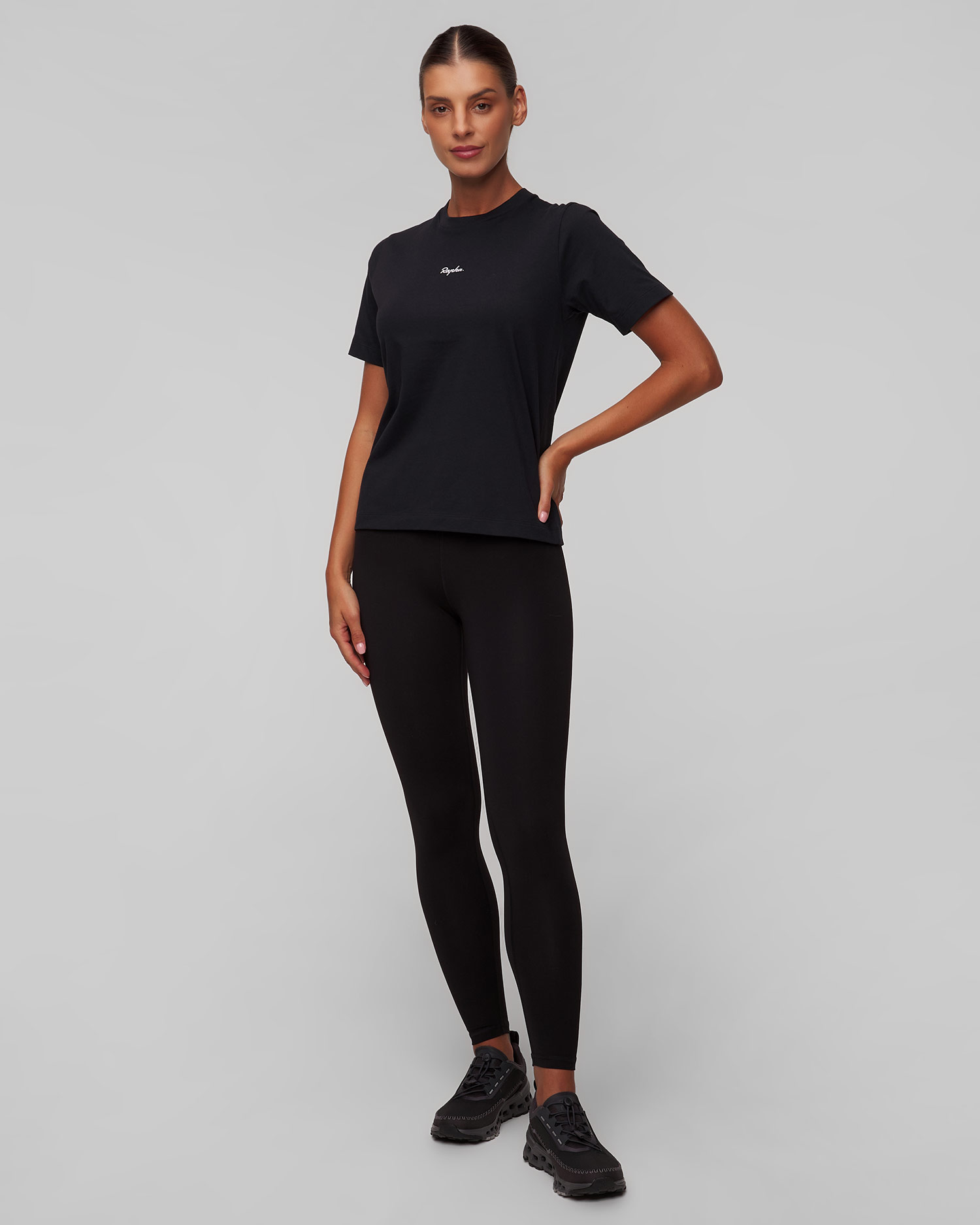 Tricu negru din bumbac pentru femei Rapha