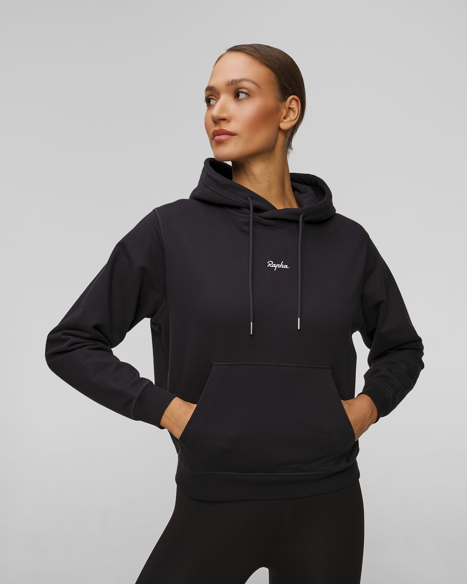 Women's black cotton hooded sweatshirt Rapha