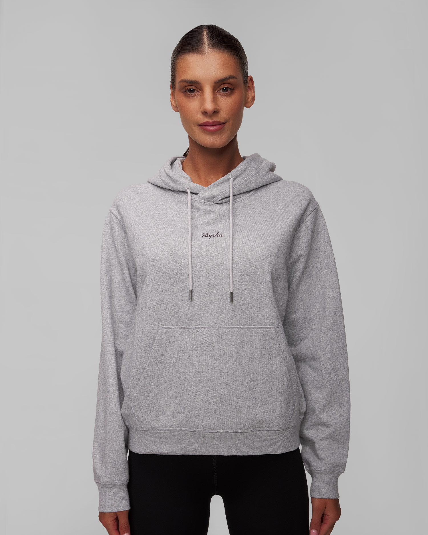 Women's light grey cotton hooded sweatshirt Rapha