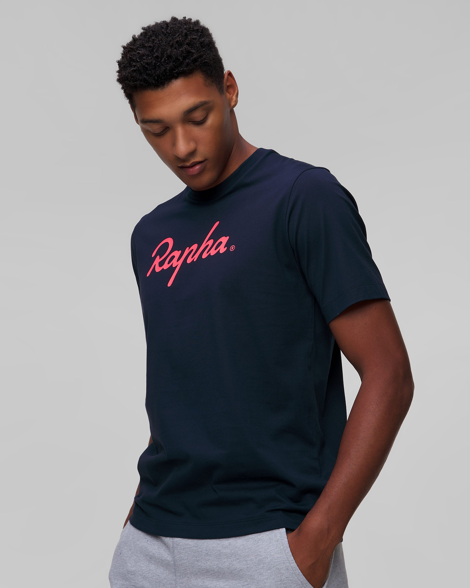 Men's logo T-shirt Rapha navy blue