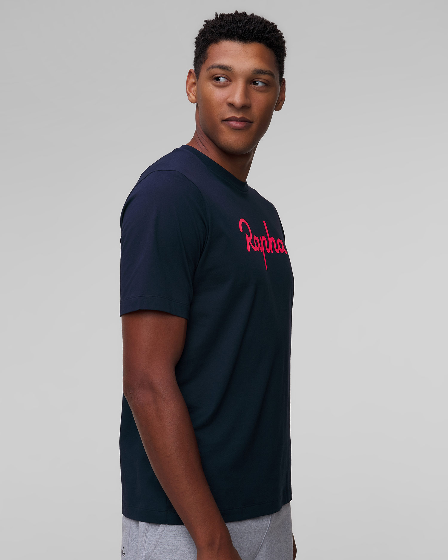 T-shirt męski z logo Rapha granatowy