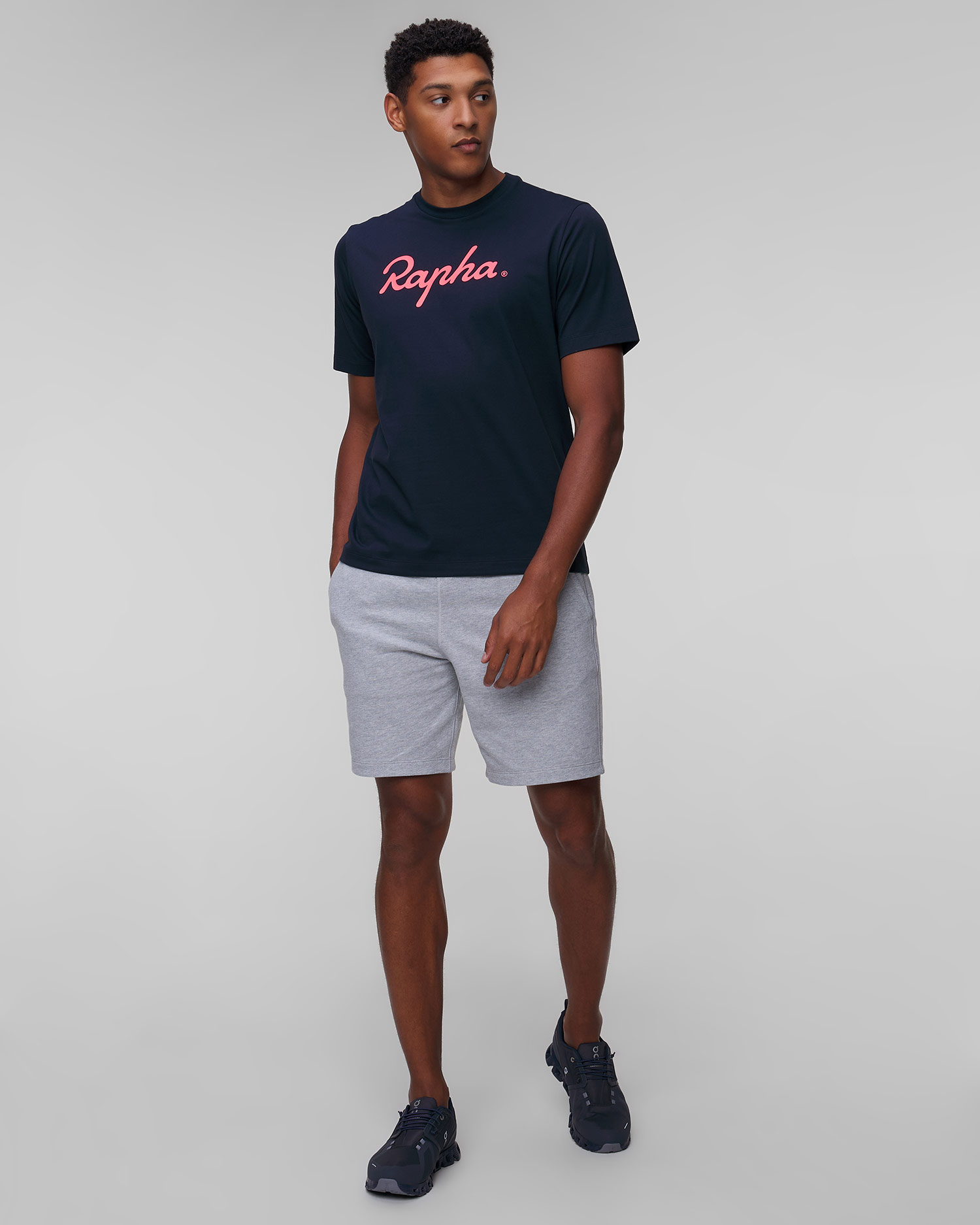 T-shirt męski z logo Rapha granatowy