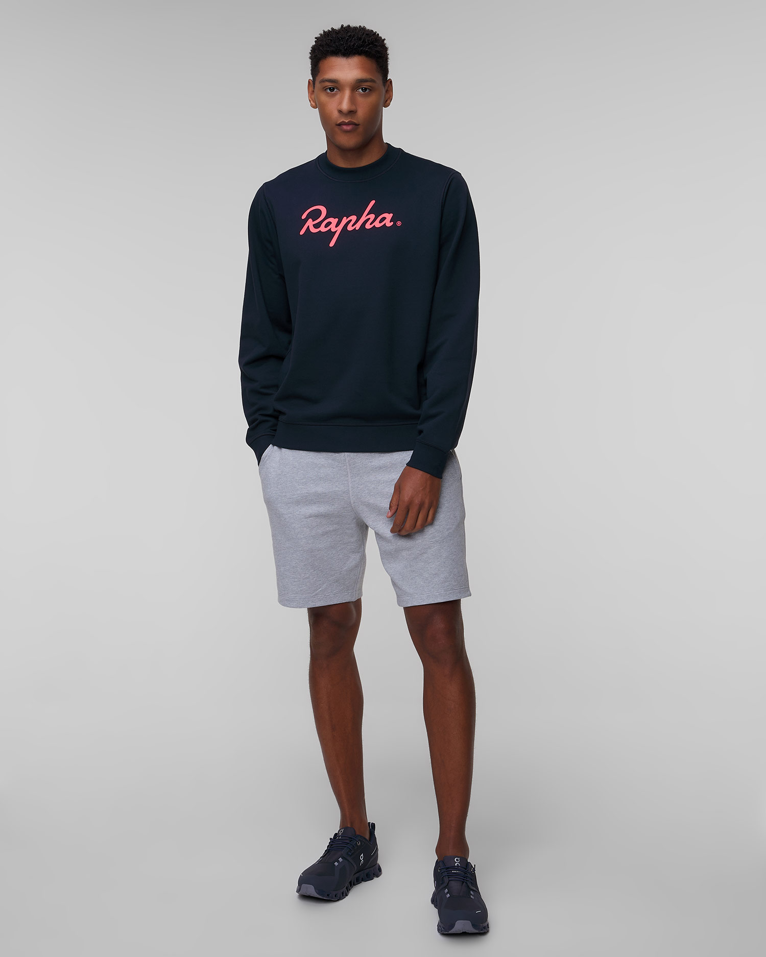 Bluza dresowa z logo męska Rapha granatowa