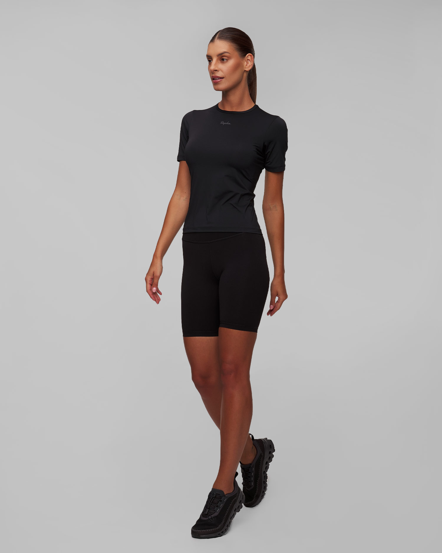 Pantaloni scurți negri pentru femei Rapha Active