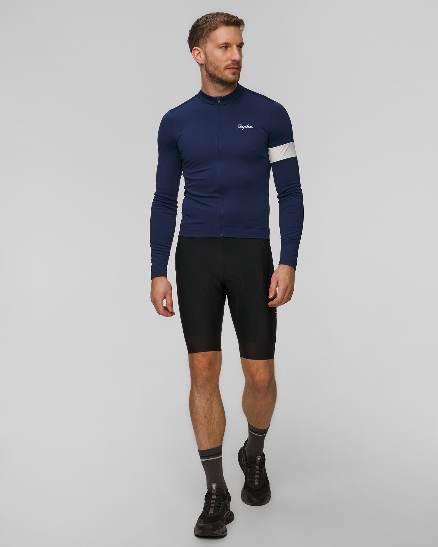 Longsleeve de cyclisme bleu marine pour hommes Rapha Core