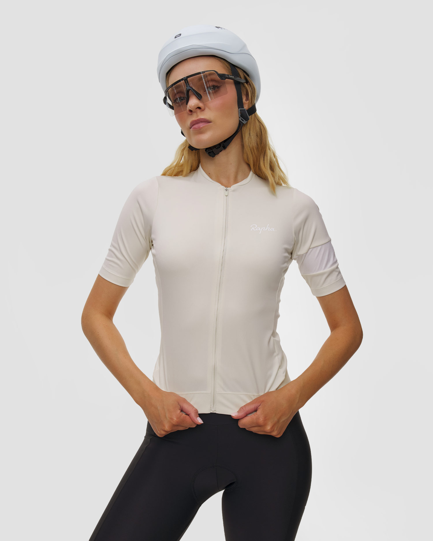 Dámske cyklistické tričko Rapha Wo Core Jersey béžové