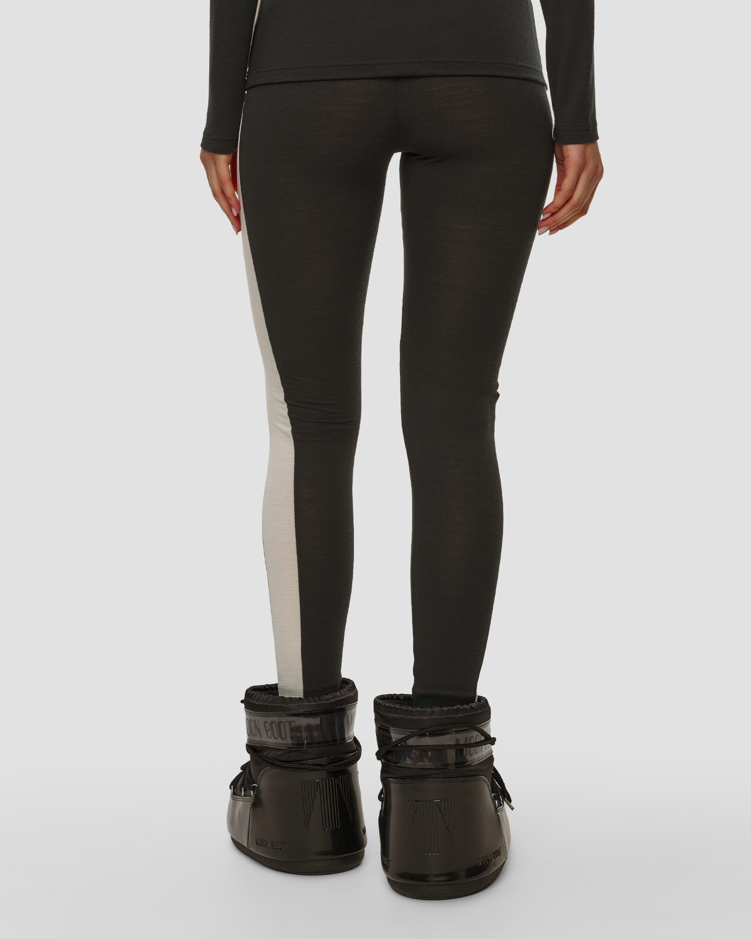 Colanți negri din lână pentru femei We Norwegians Voss