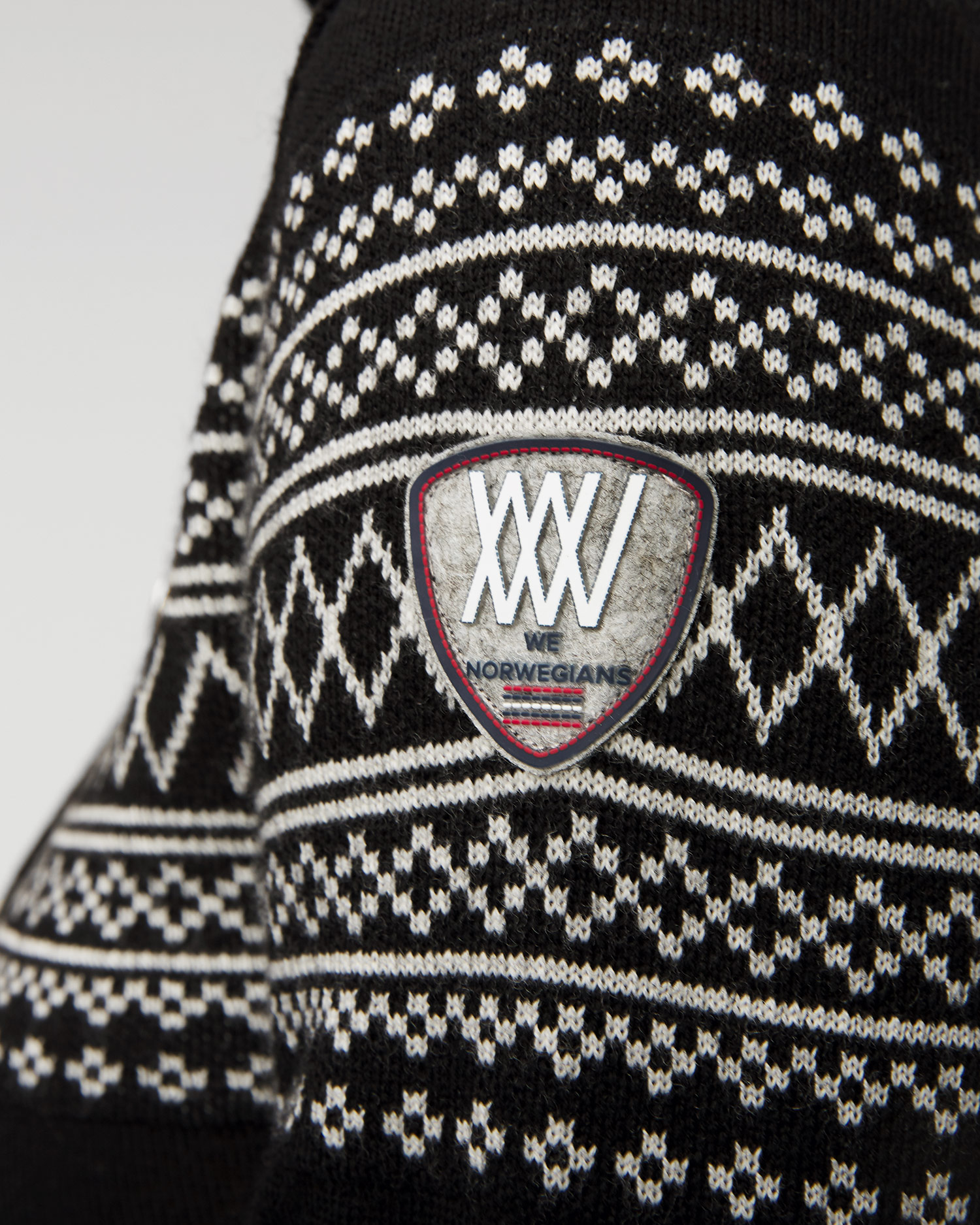 Czarny golf wełniany z zamkiem damski We Norwegians Signature