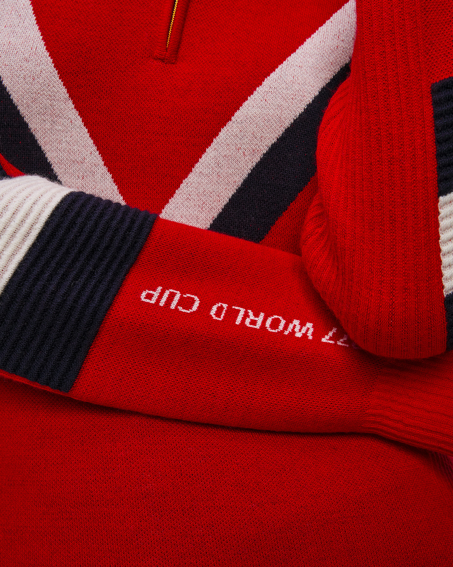 Col roulé zippé rouge pour femmes We Norwegians Hafjell