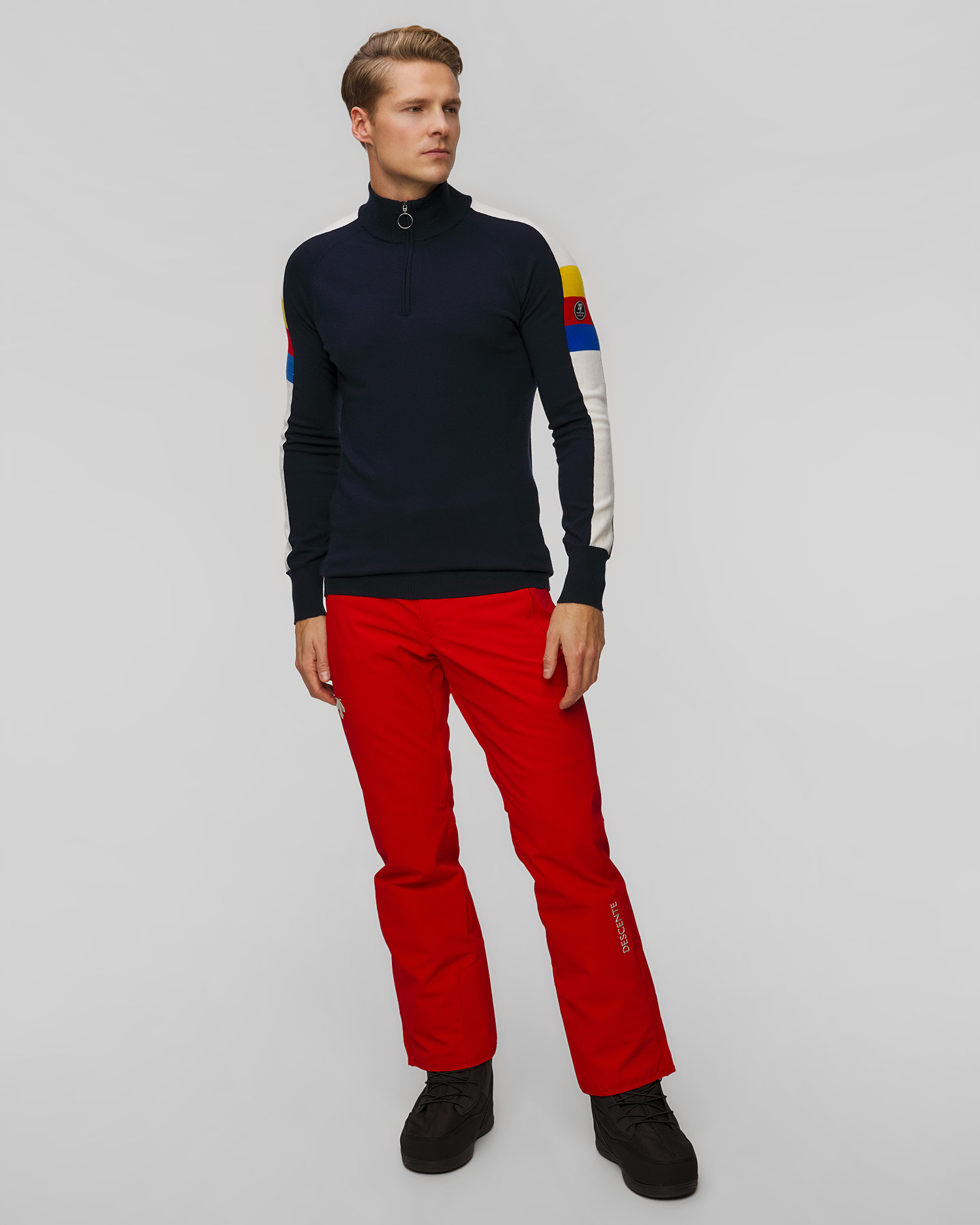 Men's navy blue turtleneck with a zipper We Norwegians Varden