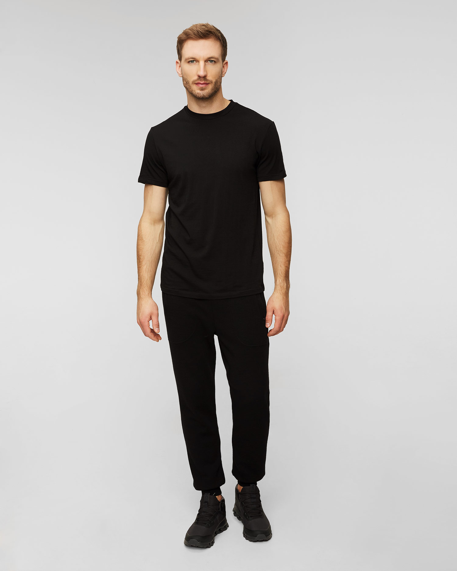 Tricou negru din lână pentru bărbați We Norwegians Salt