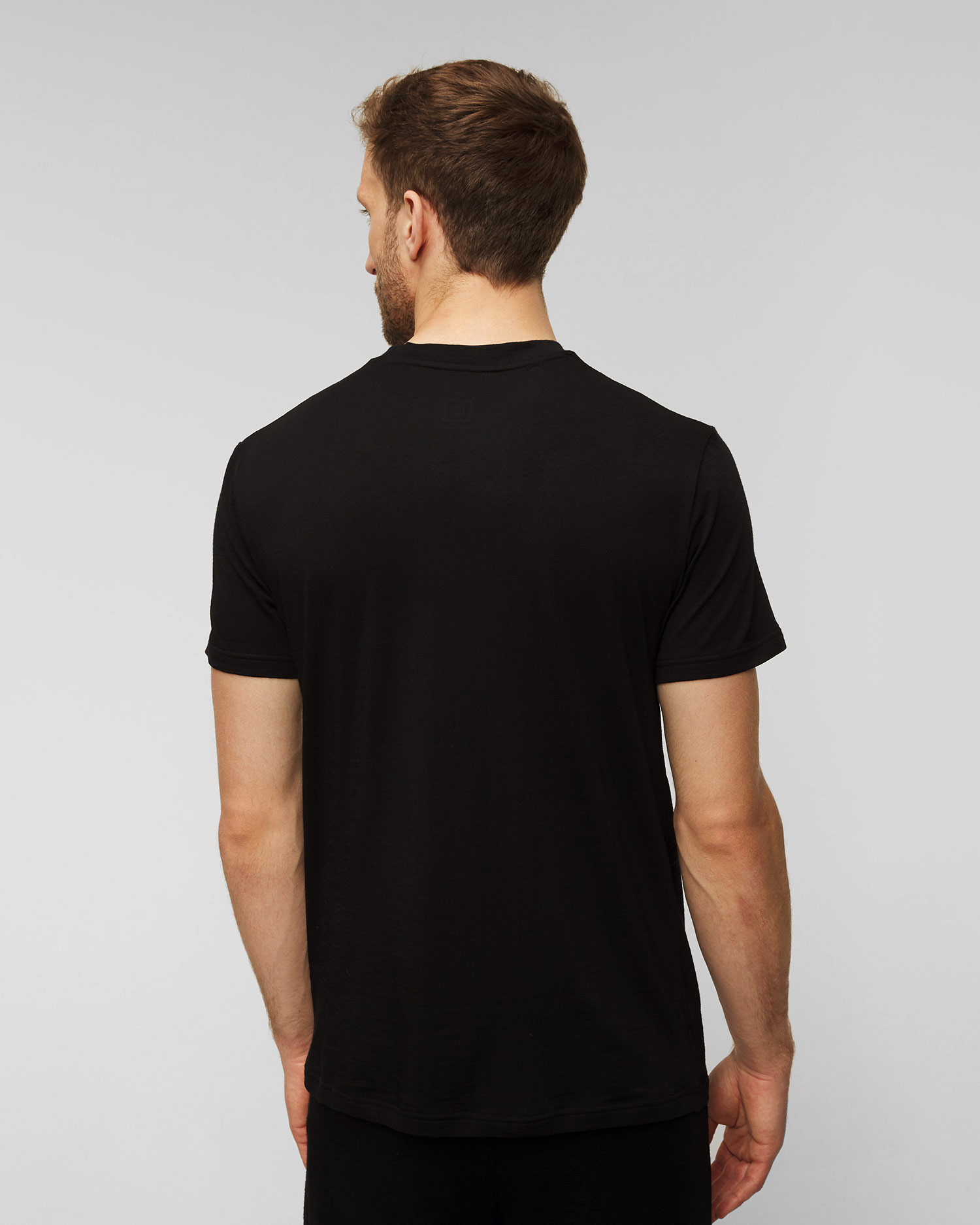 Tricou negru din lână pentru bărbați We Norwegians Salt