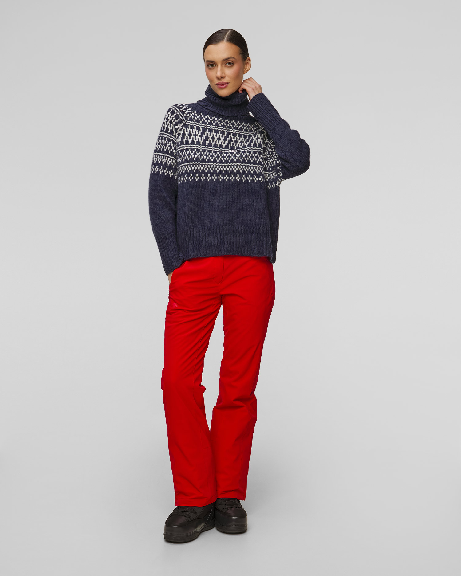 Pull à col roulé en laine pour femmes We Norwegians Setesdal