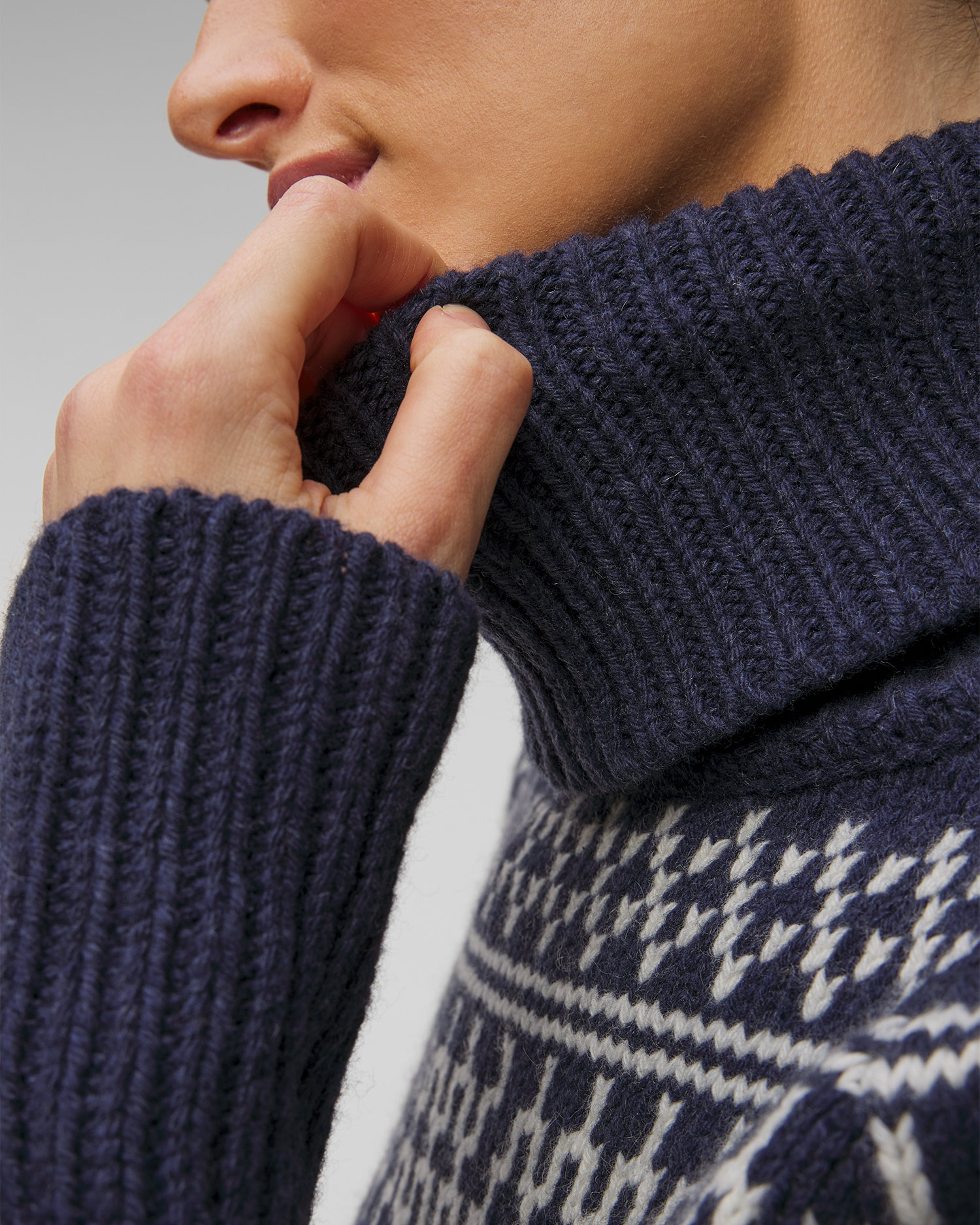 Pull à col roulé en laine pour femmes We Norwegians Setesdal