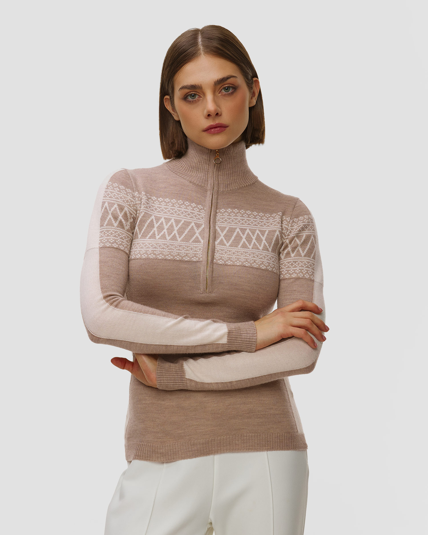 Maglione in lana da donna We Norwegians Signature, Colore/Disegno: Beżowy