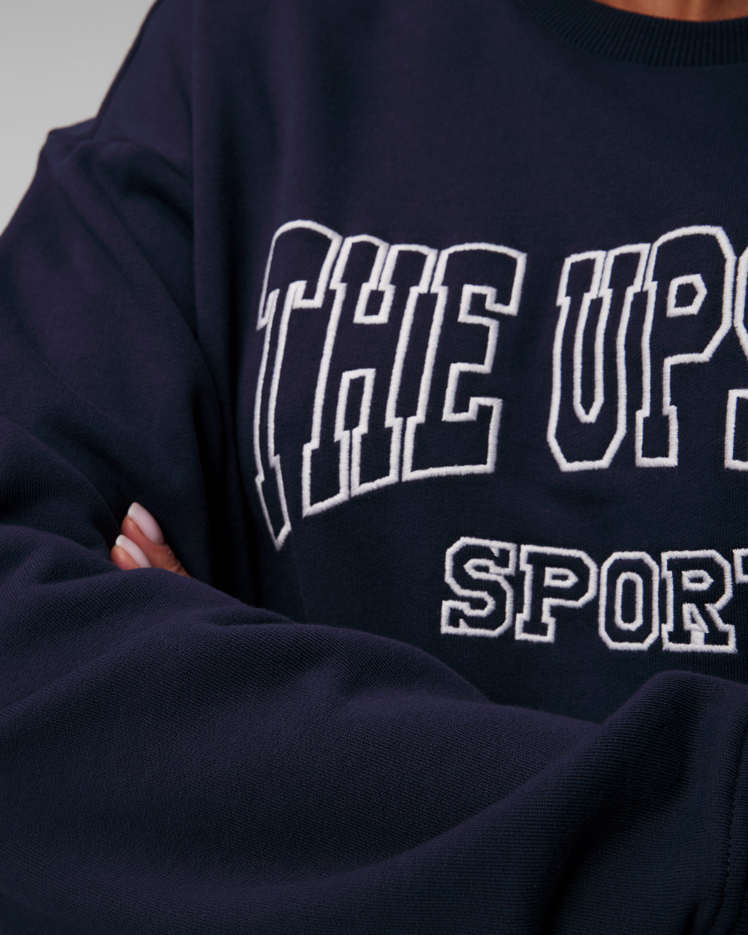 Women's navy blue sweatshirt The Upside Ivy league Saturn Crew